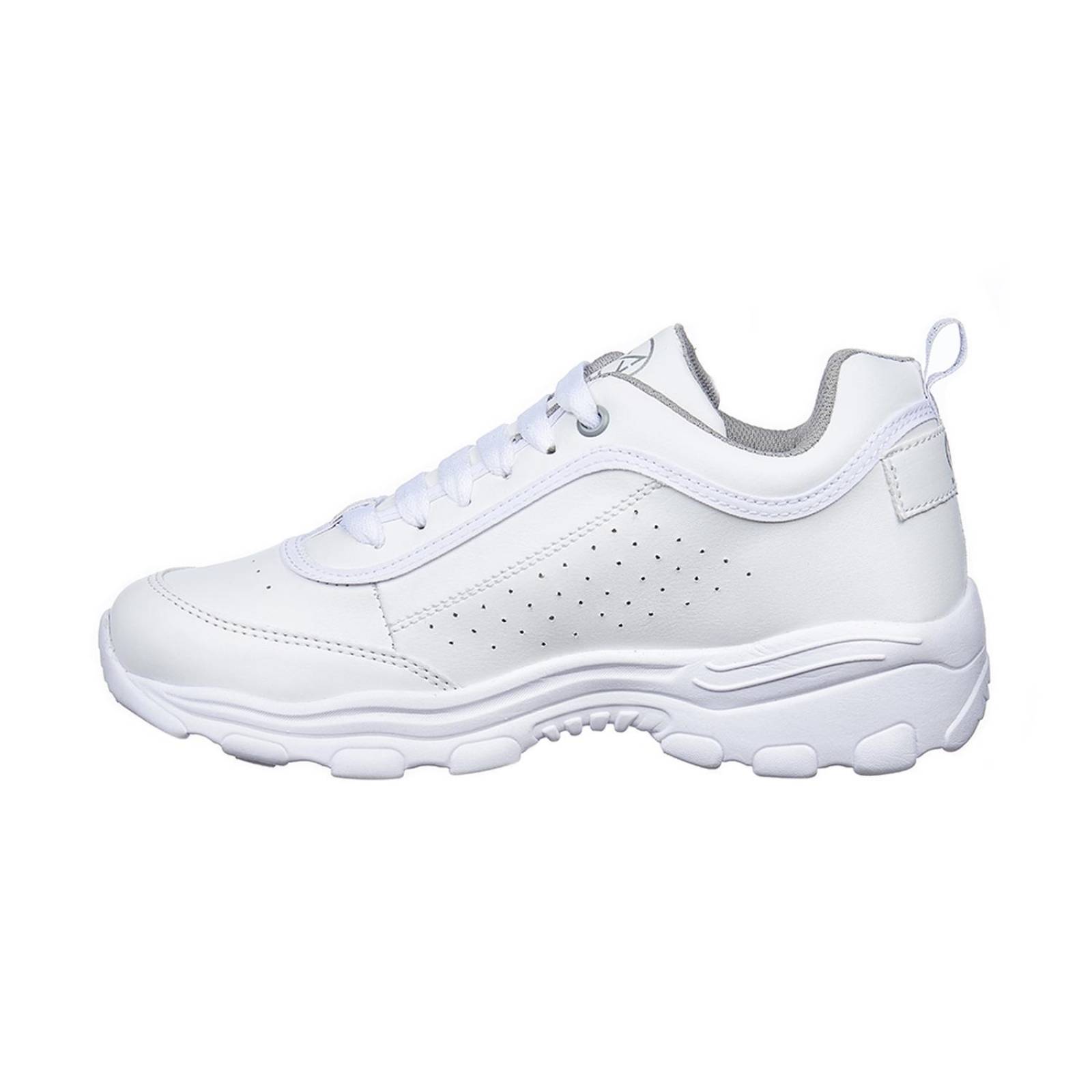 Tenis Para Mujer Casuales Sport Tipo Piel Blanco Urbanos 