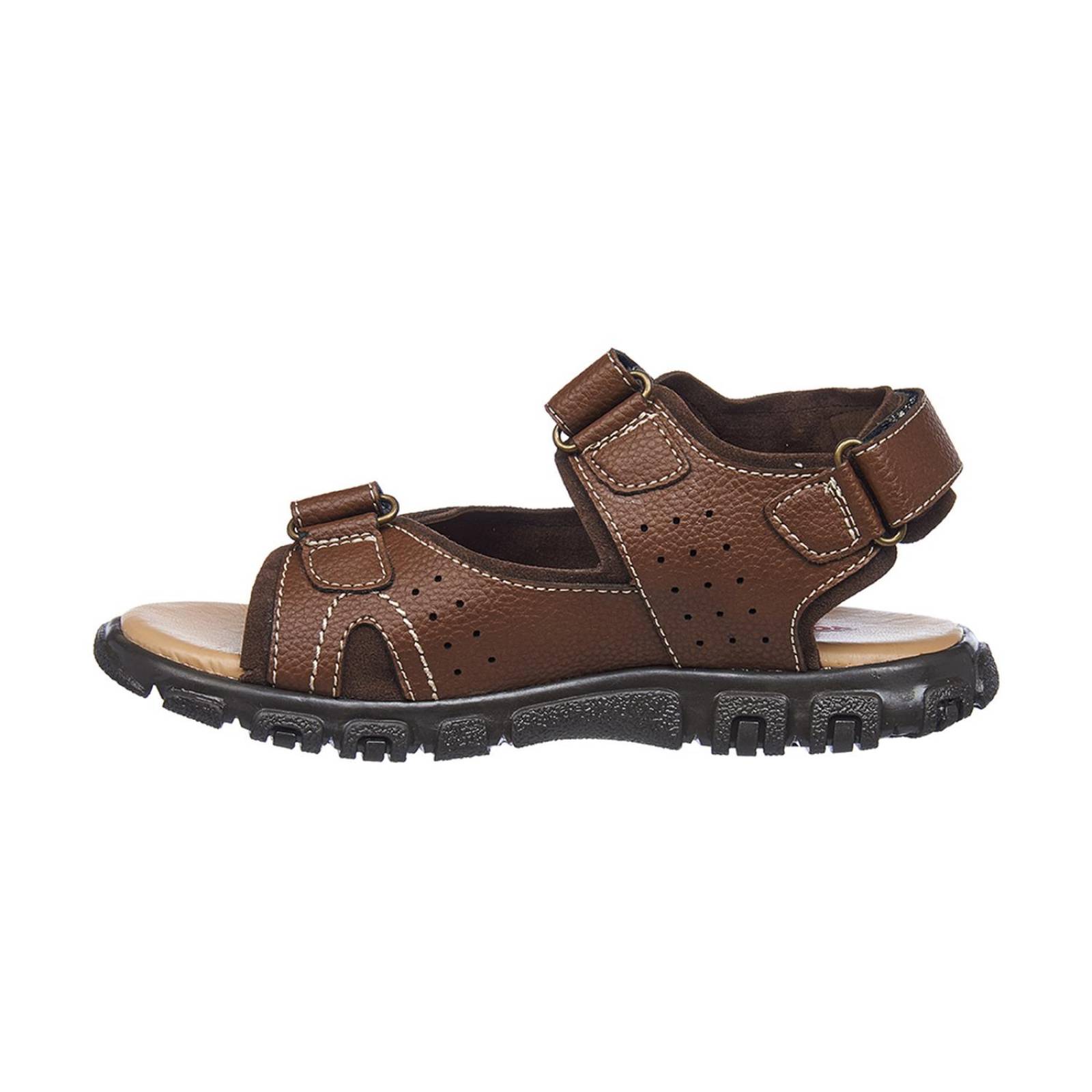 Sandalias Para Niños Ajustables Con Velcro Café Cómodas 