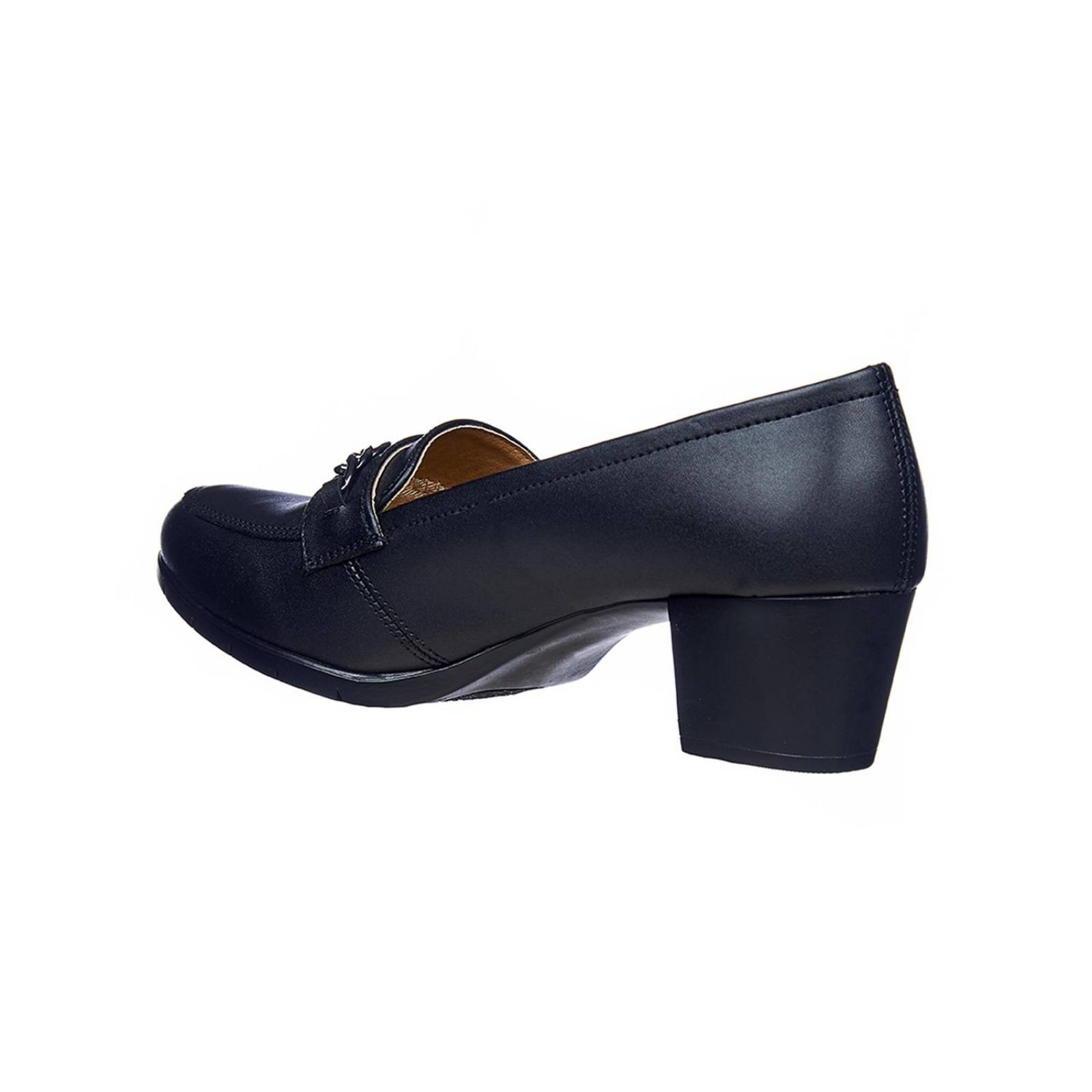 Zapatillas Para Mujer Con Cadena Tipo Piel Negro De Vestir 