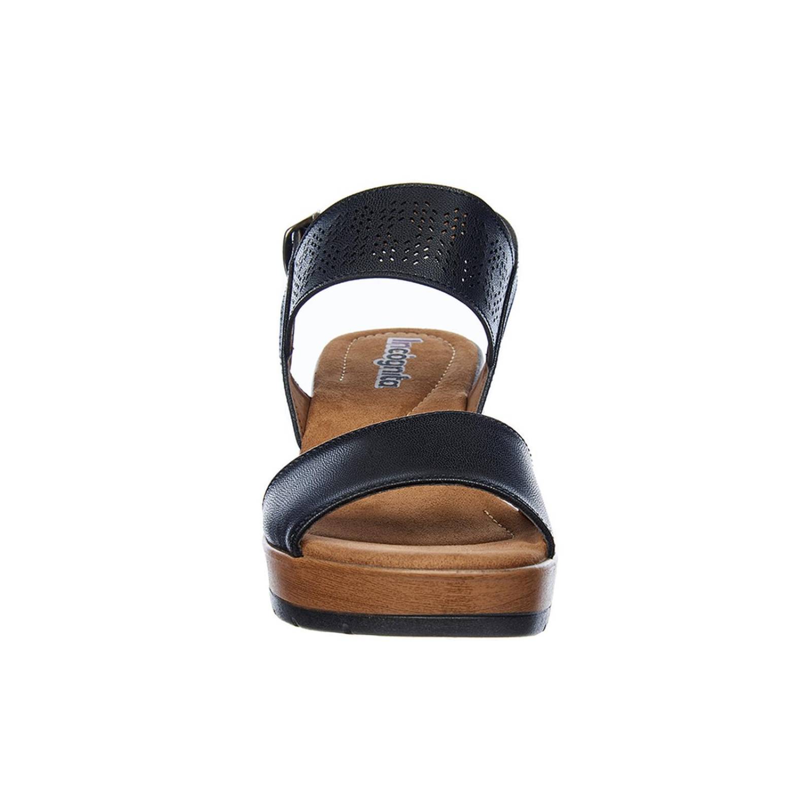 Sandalias Para Mujer Con Plataforma Baja Tipo Piel Negro 