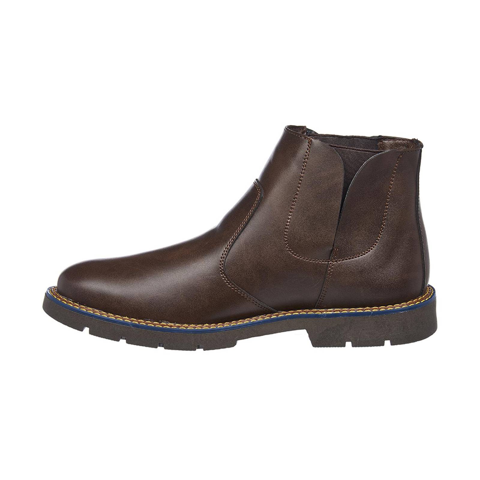 Botines Para Hombre Tipo Piel Casual Café Clásicos Cómodos