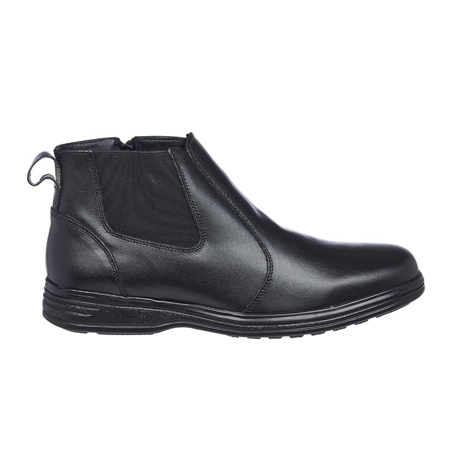 Botines Para Hombre Casuales Chelsea Negro Con Elástico 