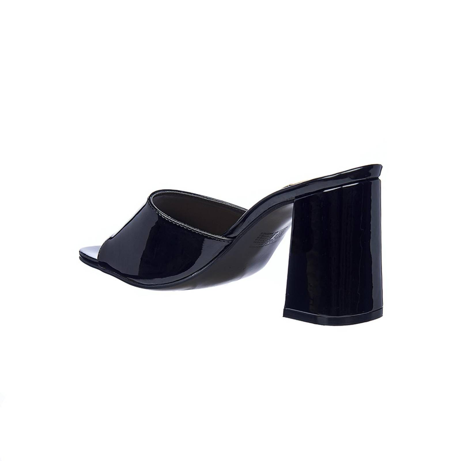 Sandalias Con Tacón Para Mujer Charol Negro Casual