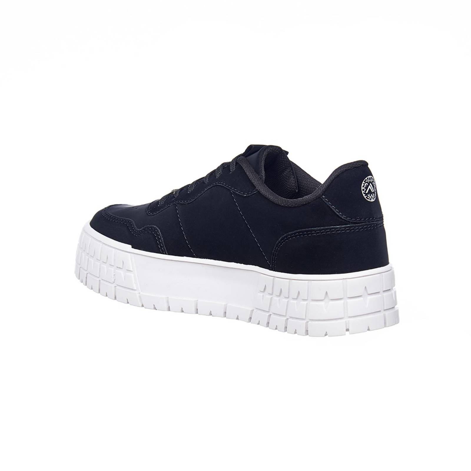 Tenis Plataforma Mujer Juvenil Tipo Ante Negro Casual 