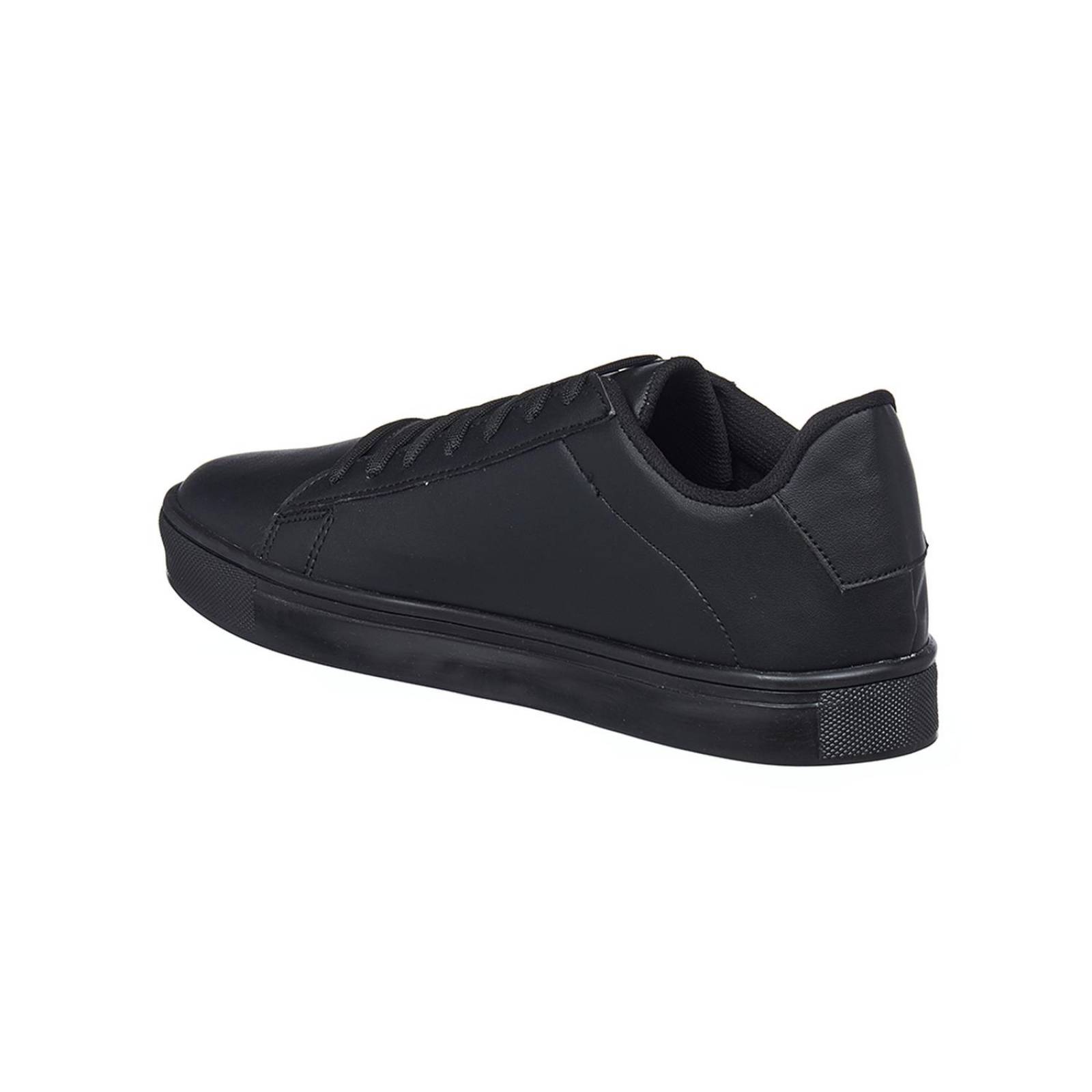 Tenis Para Hombre Choclo Negro Tipo Piel Casuales Clásicos