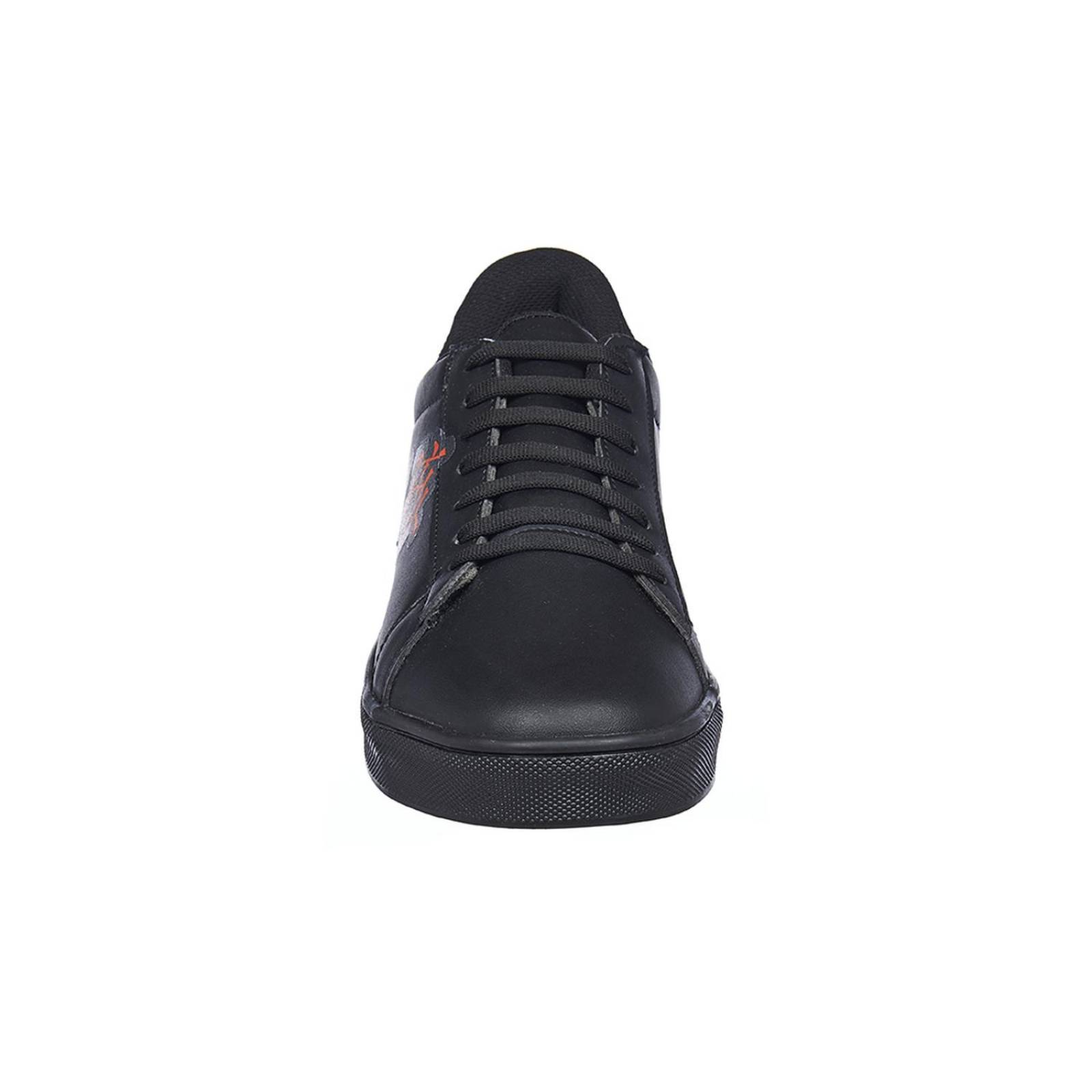 Tenis Para Hombre Choclo Negro Tipo Piel Casuales Clásicos