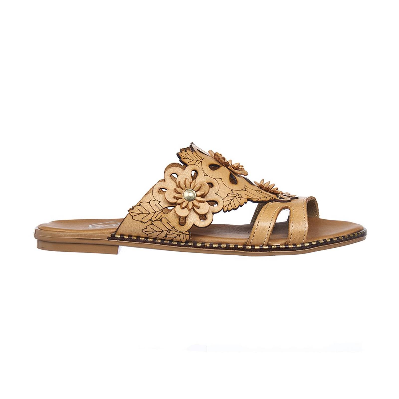 Sandalias Mujer Diseño Artesanal Flores De Piso Casuales 