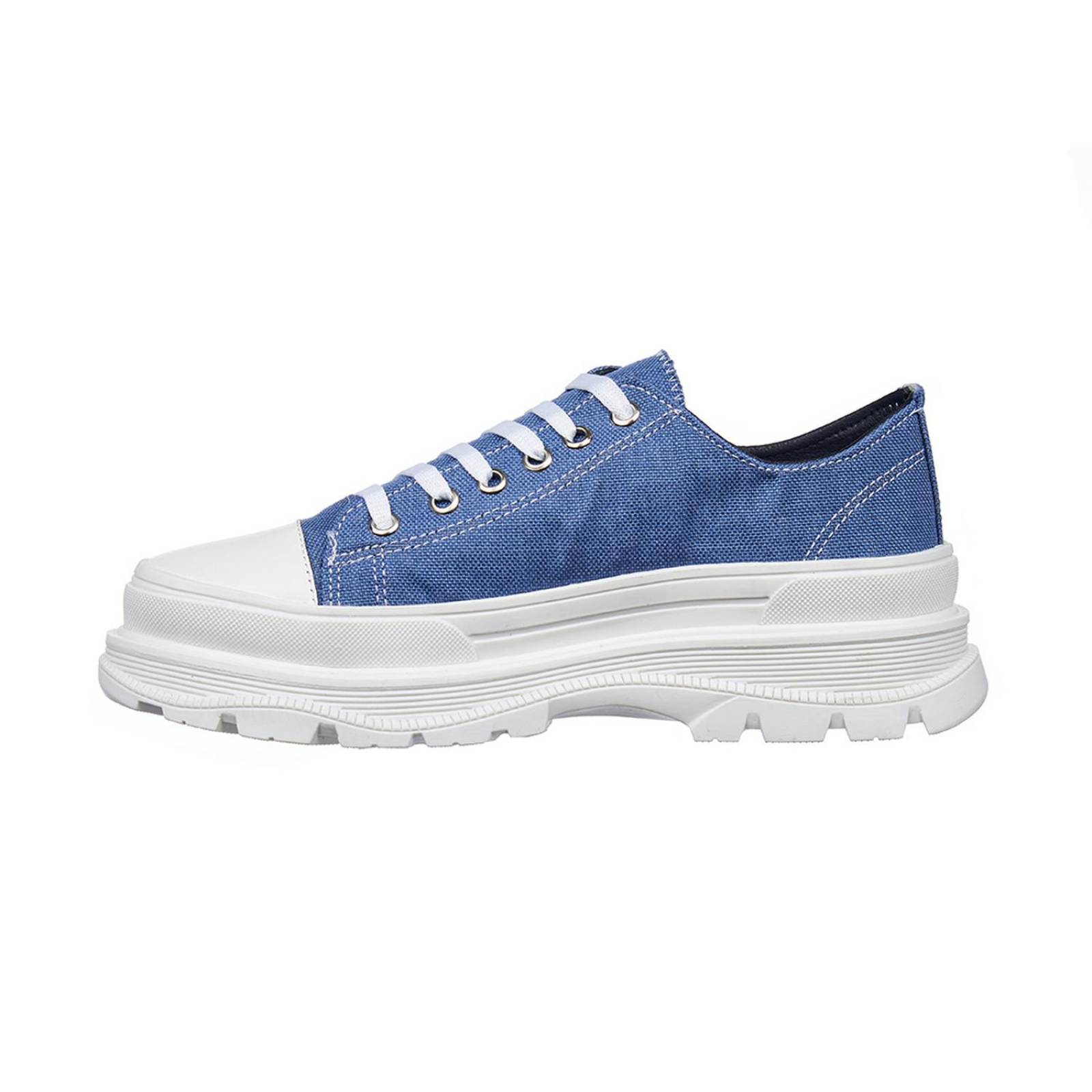 Tenis Para Mujer Plataforma Textil Mezclilla Con Sonrisa 
