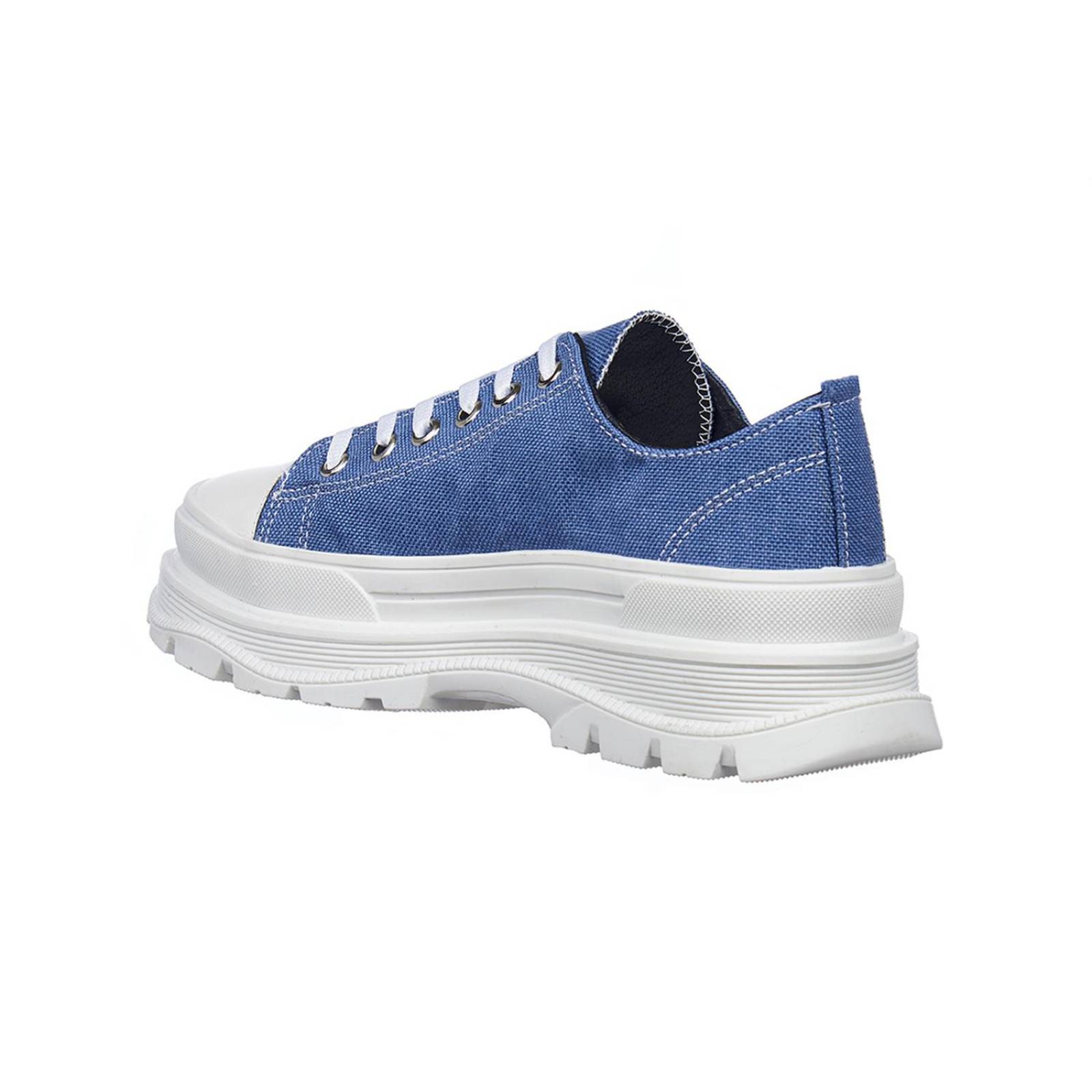 Tenis Para Mujer Plataforma Textil Mezclilla Con Sonrisa 