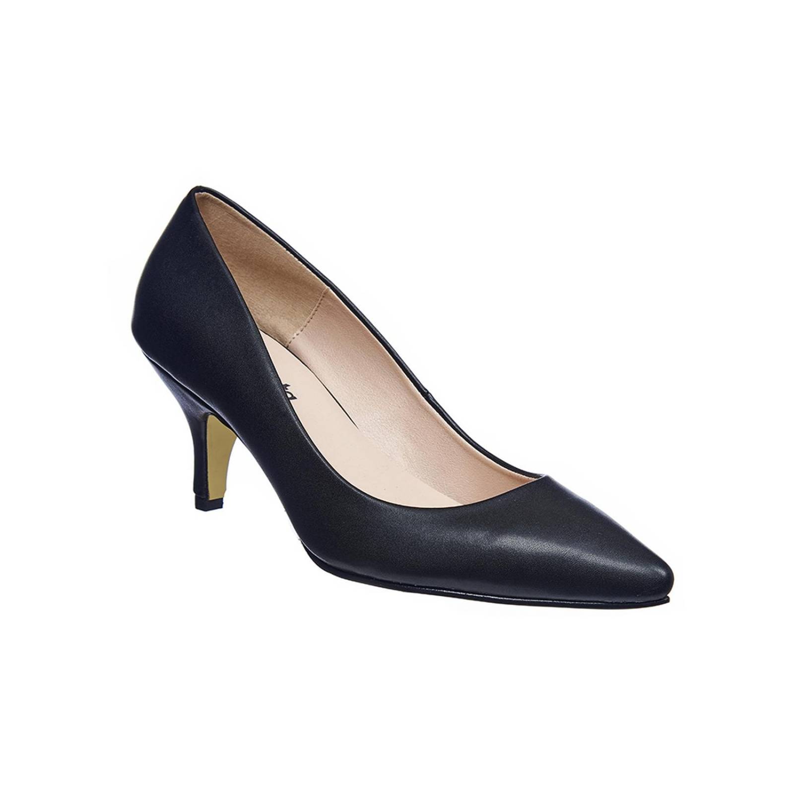 Zapatillas Tacón Bajo Formales Para Mujer Negro 