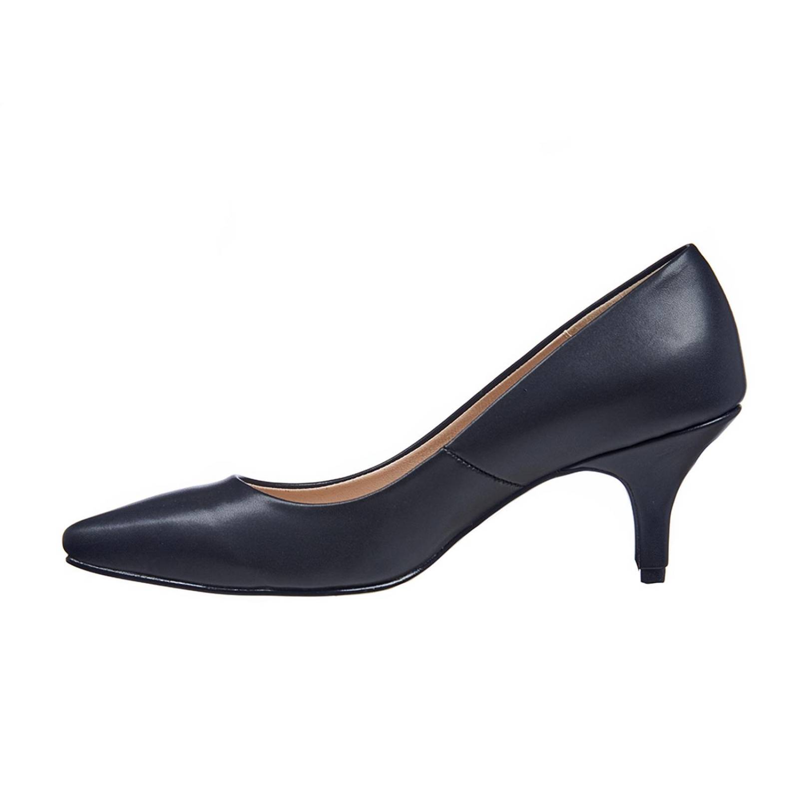 Zapatillas Tacón Bajo Formales Para Mujer Negro 