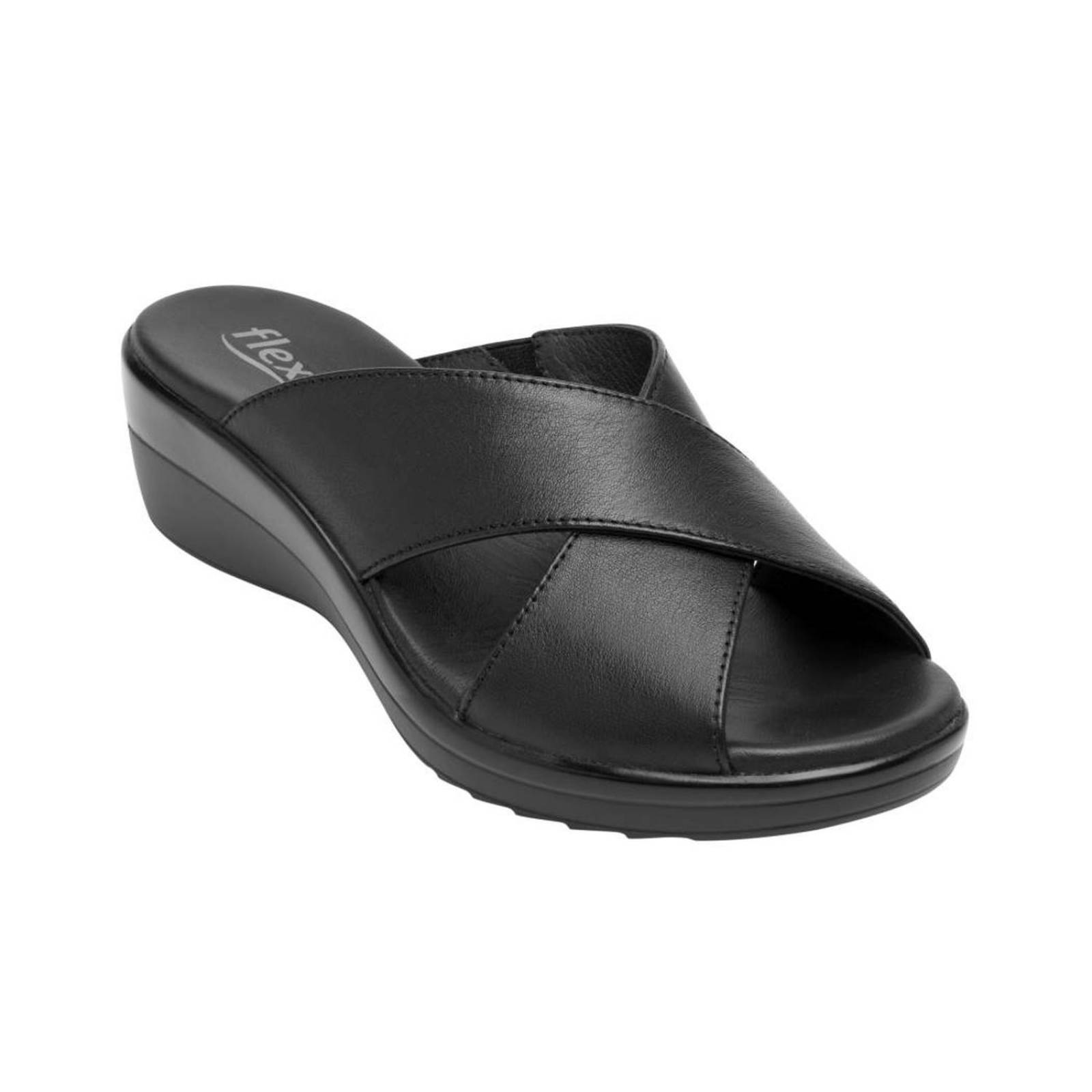 Sandalias Flexi Mujer Estilo 116011 Negro Con Plataforma 