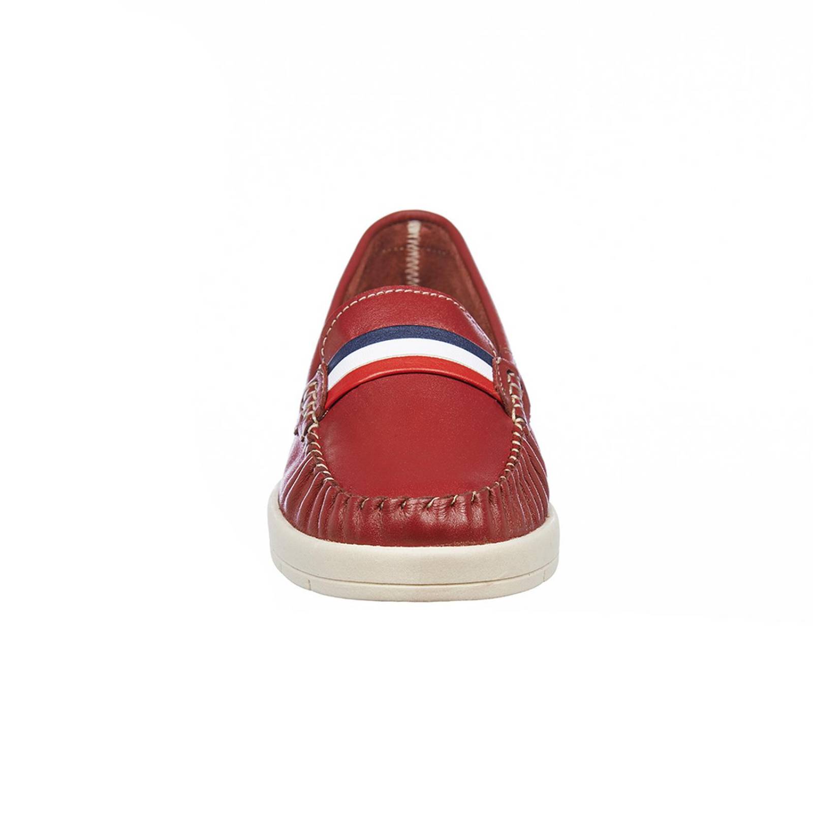 Mocasines Para Mujer Piel Casuales Confort Rojo Cómodos 
