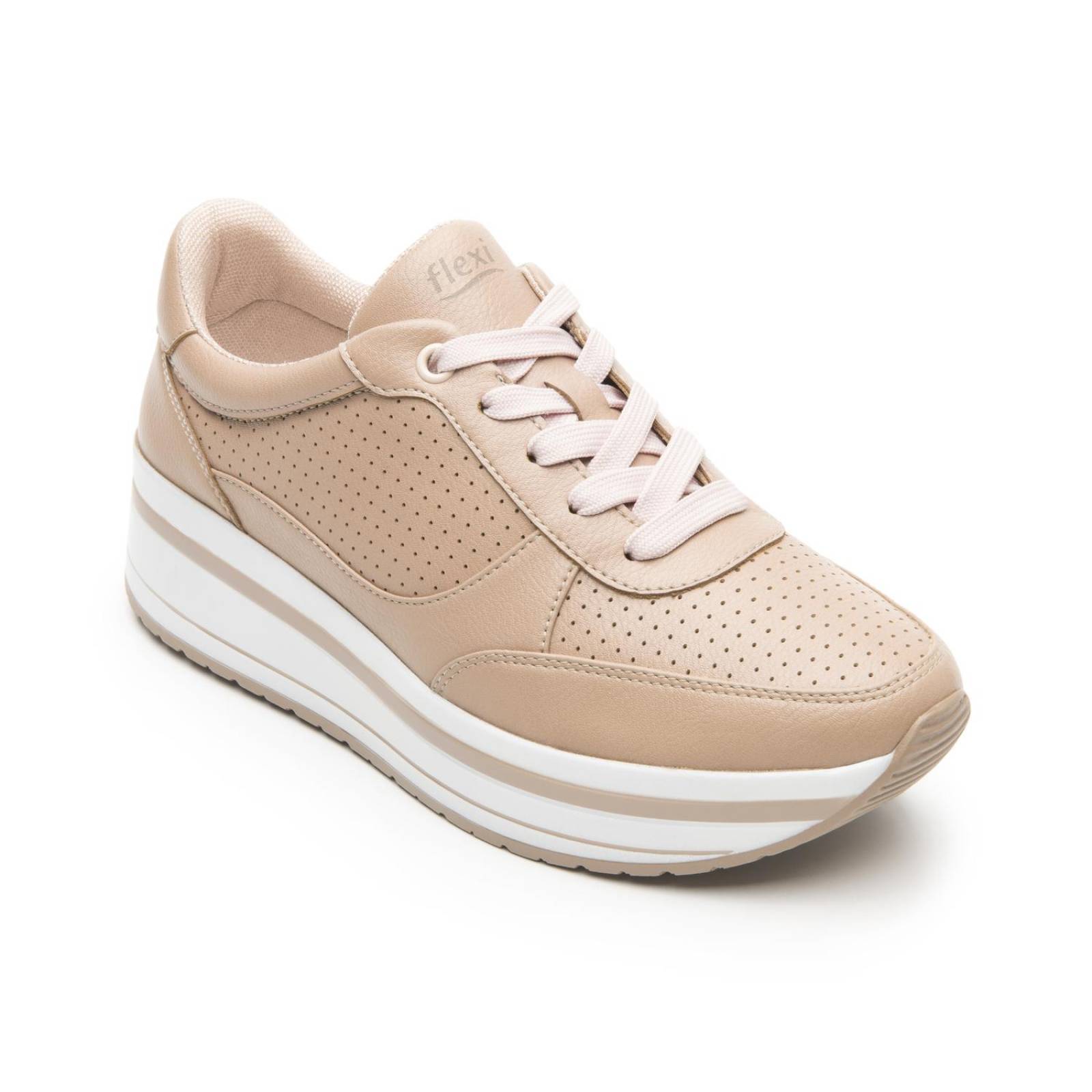 Tenis Casuales Flexi Para Mujer Estilo 101011 Piel Rosa 