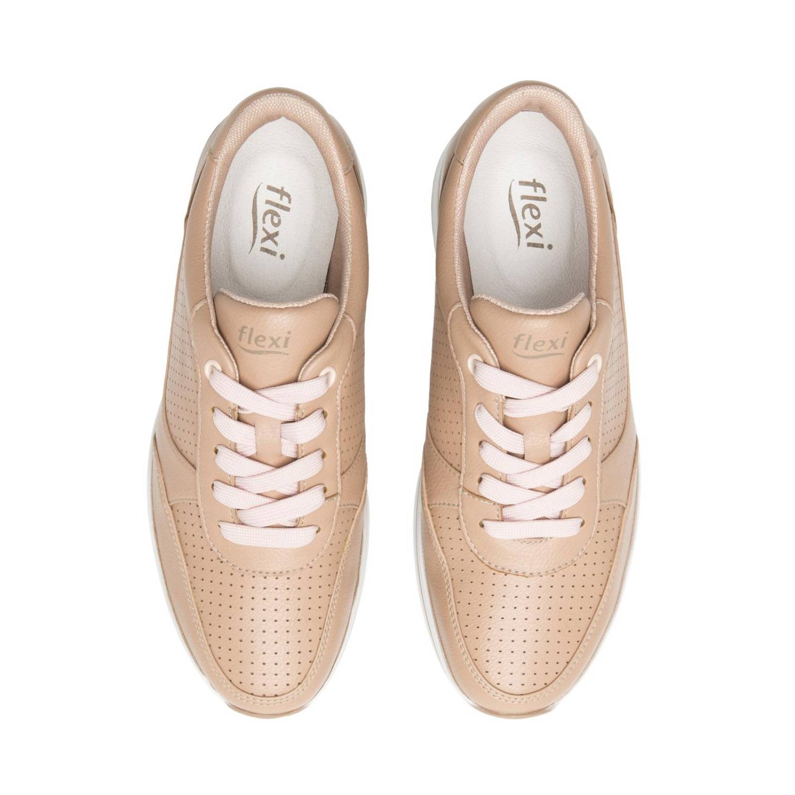 Tenis Casuales Flexi Para Mujer Estilo 101011 Piel Rosa 