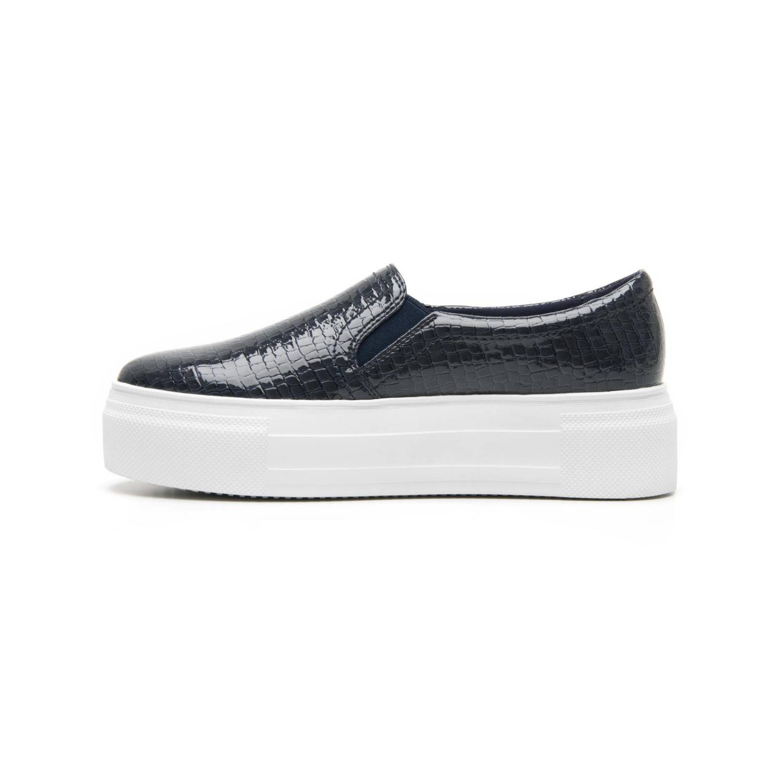Tenis Slip On Flexi Para Mujer Estilo 125403 Marino 