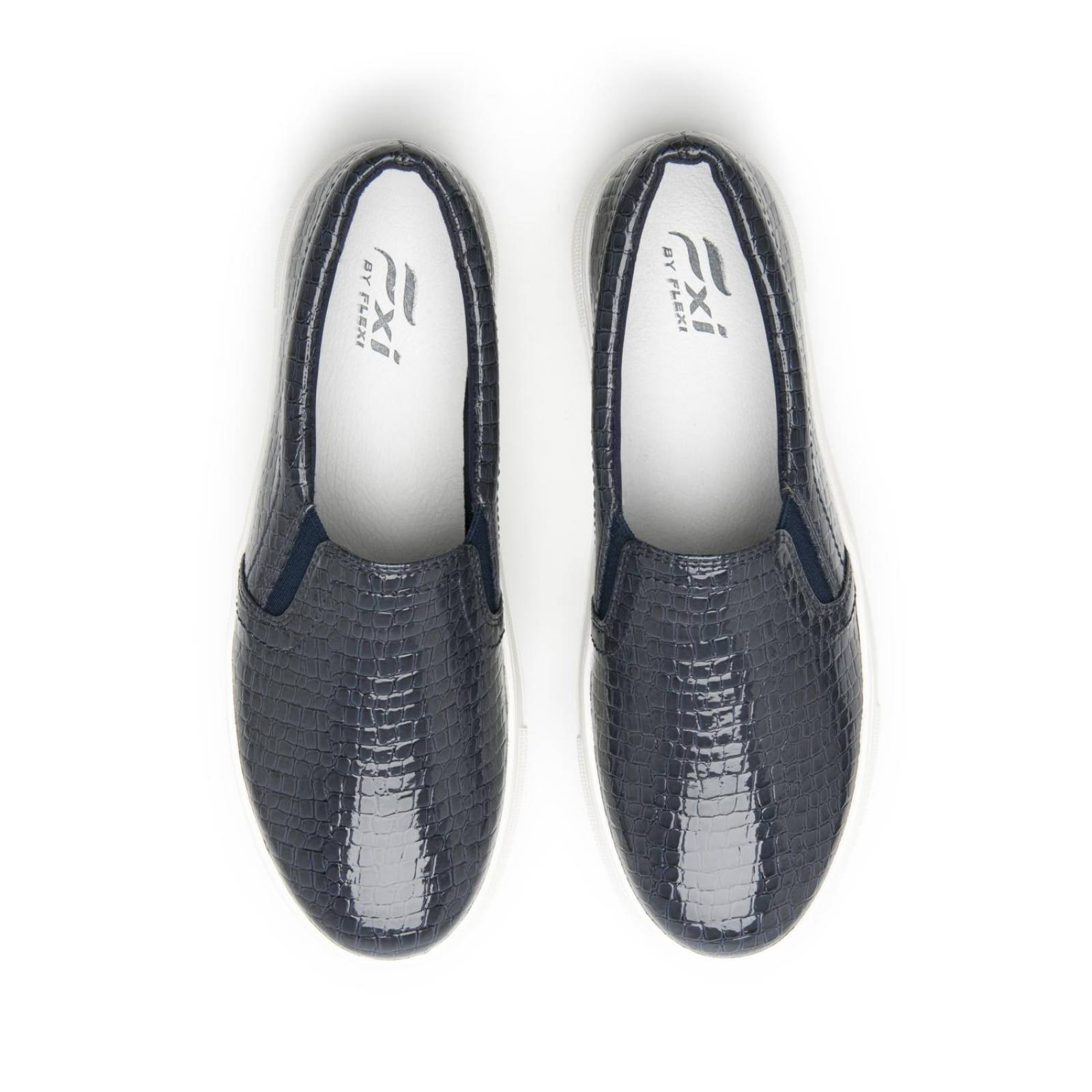 Tenis Slip On Flexi Para Mujer Estilo 125403 Marino 
