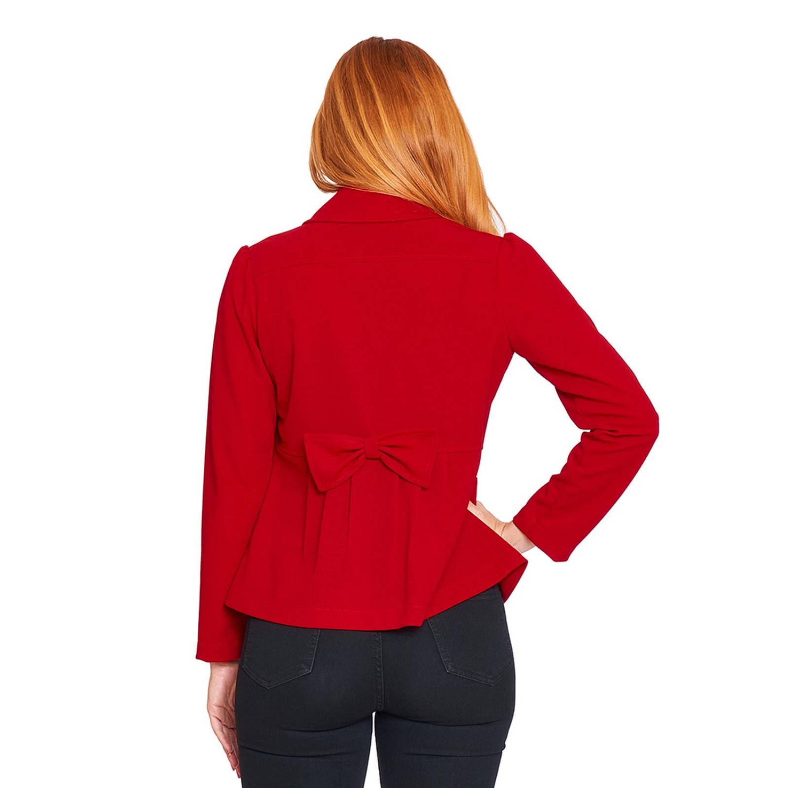 Saco Cruzado Mujer Con Botones Casual Formal Rojo
