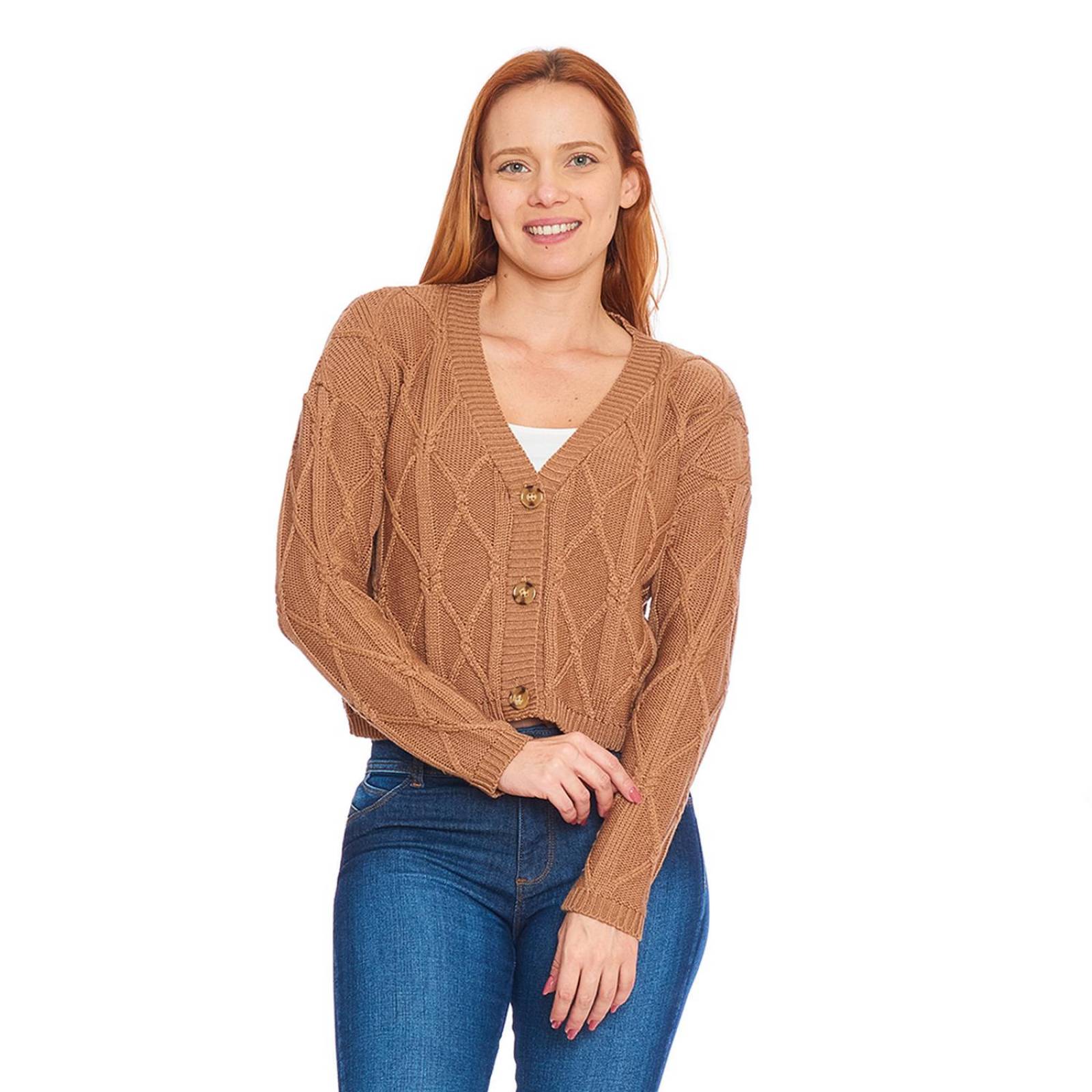 Sueter Con Botones Dama Mujer Sweater Camel Holgado