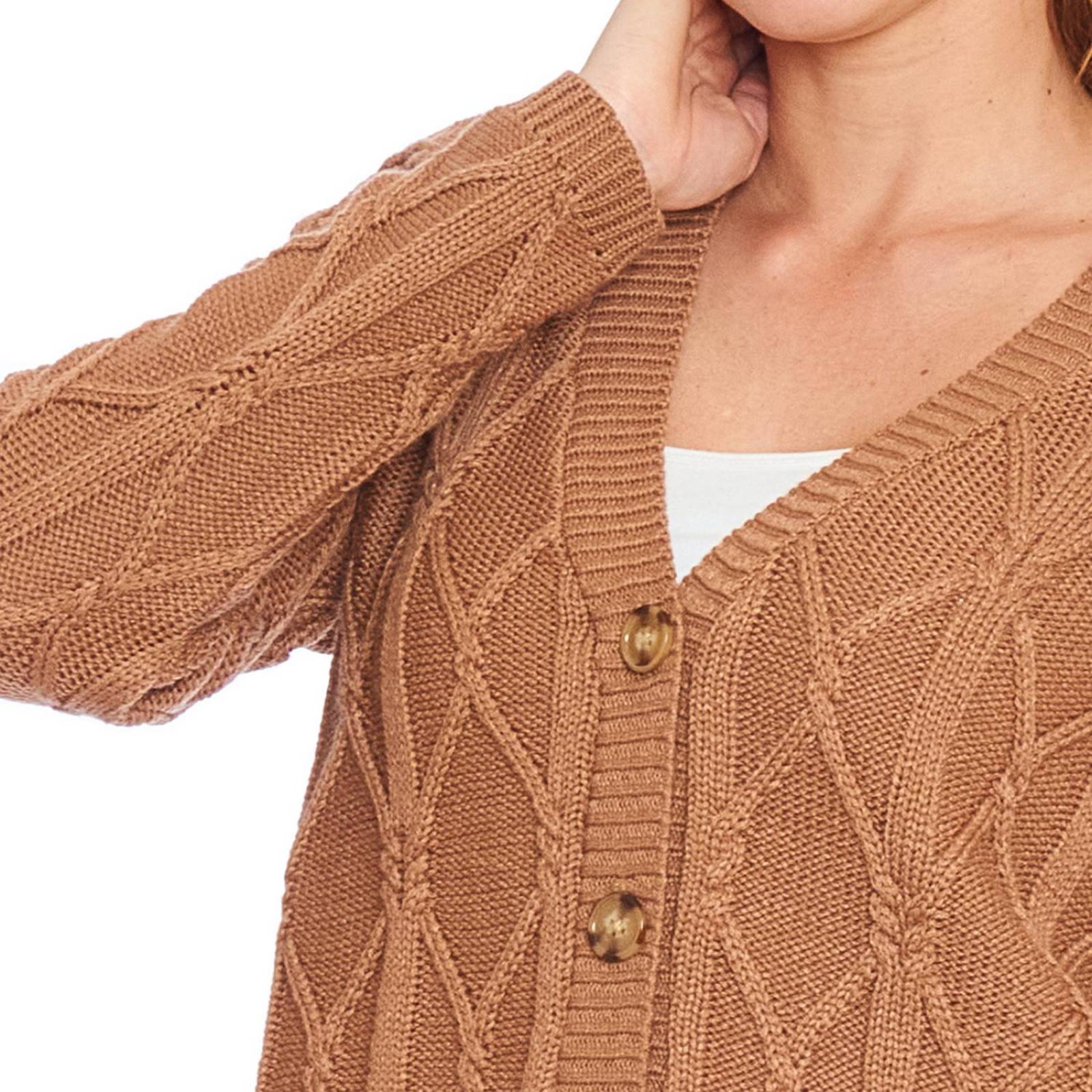 Sueter Con Botones Dama Mujer Sweater Camel Holgado