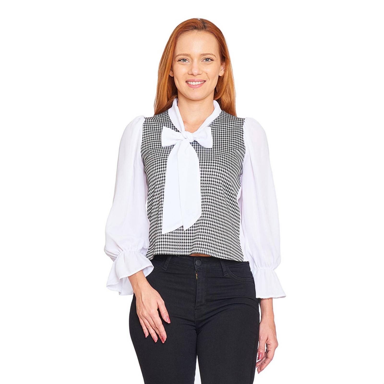 Blusa Con Corbata Mujer De Vestir Formal Casual Blanco