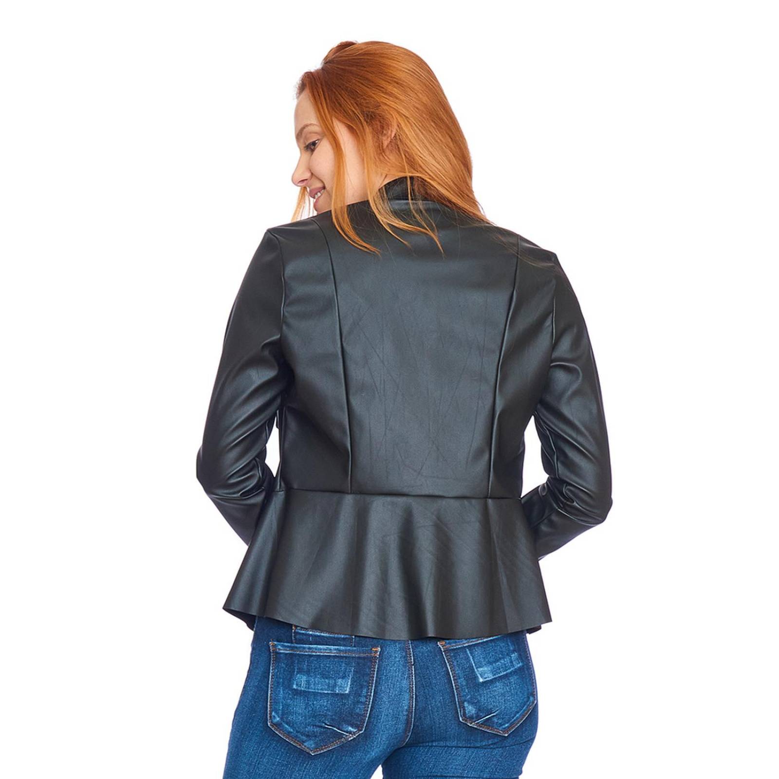 Saco Vinipiel Mujer Negro Blazer Casual Formal 