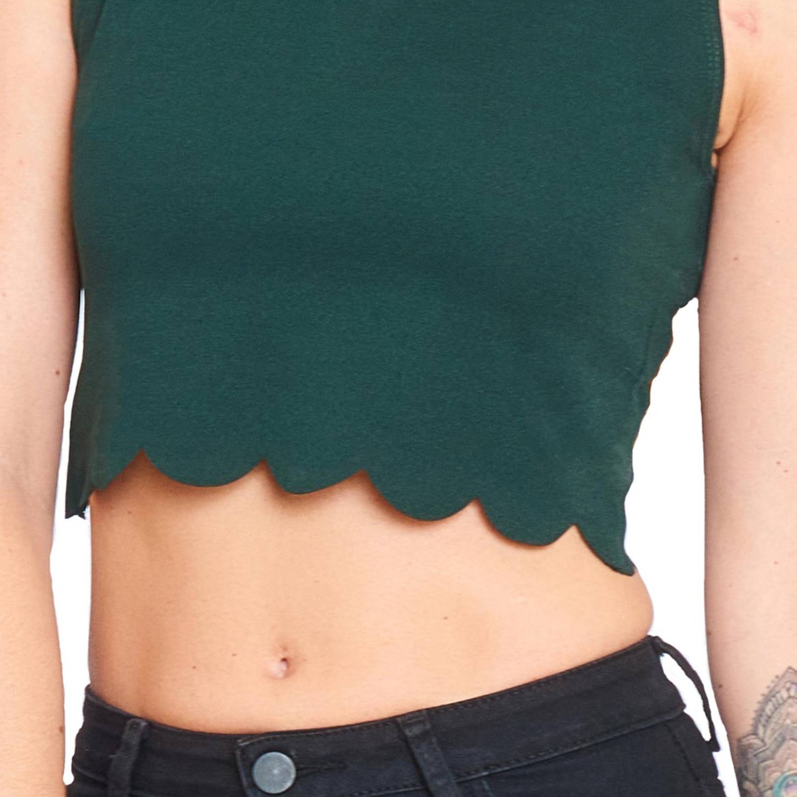 Top Blusa Sin Mangas Mujer Verde Casual Comodo 