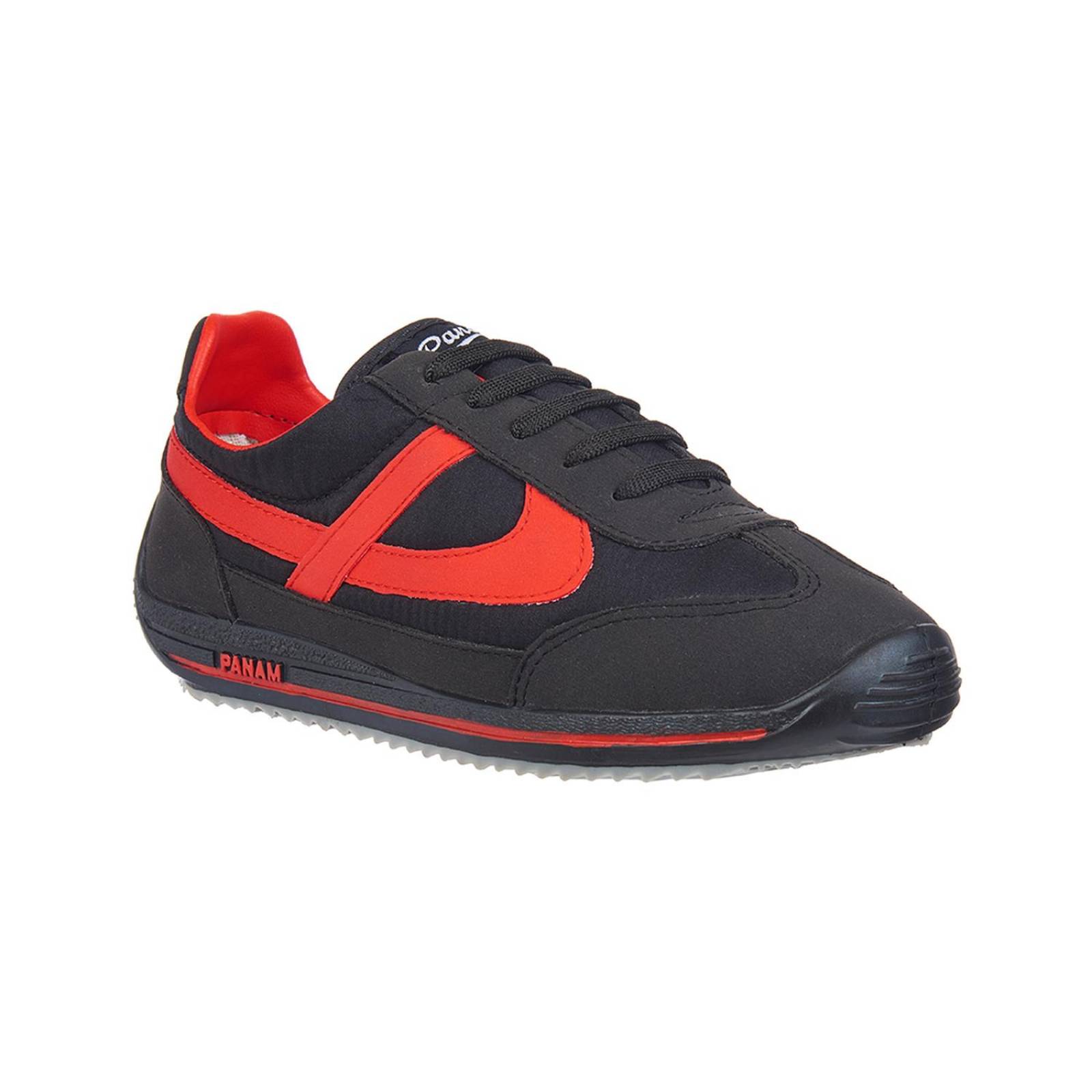 Tenis Panam Hombre Caballero Basics Negro Rojo 086