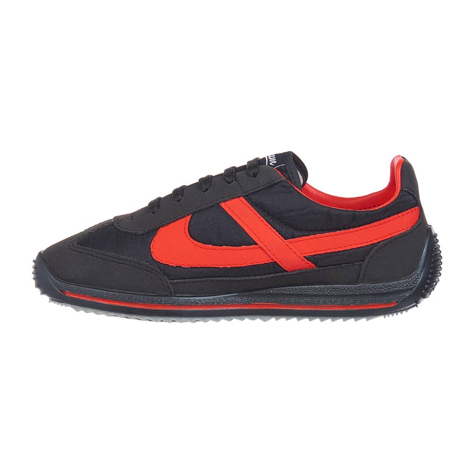 Tenis Panam Hombre Caballero Basics Negro Rojo 086