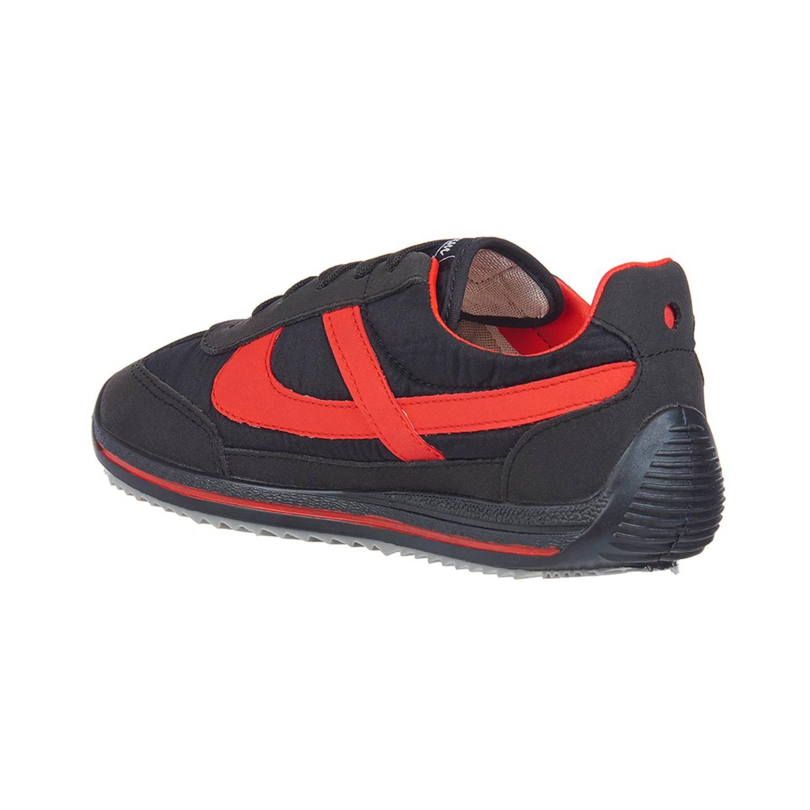 Tenis Panam Hombre Caballero Basics Negro Rojo 086