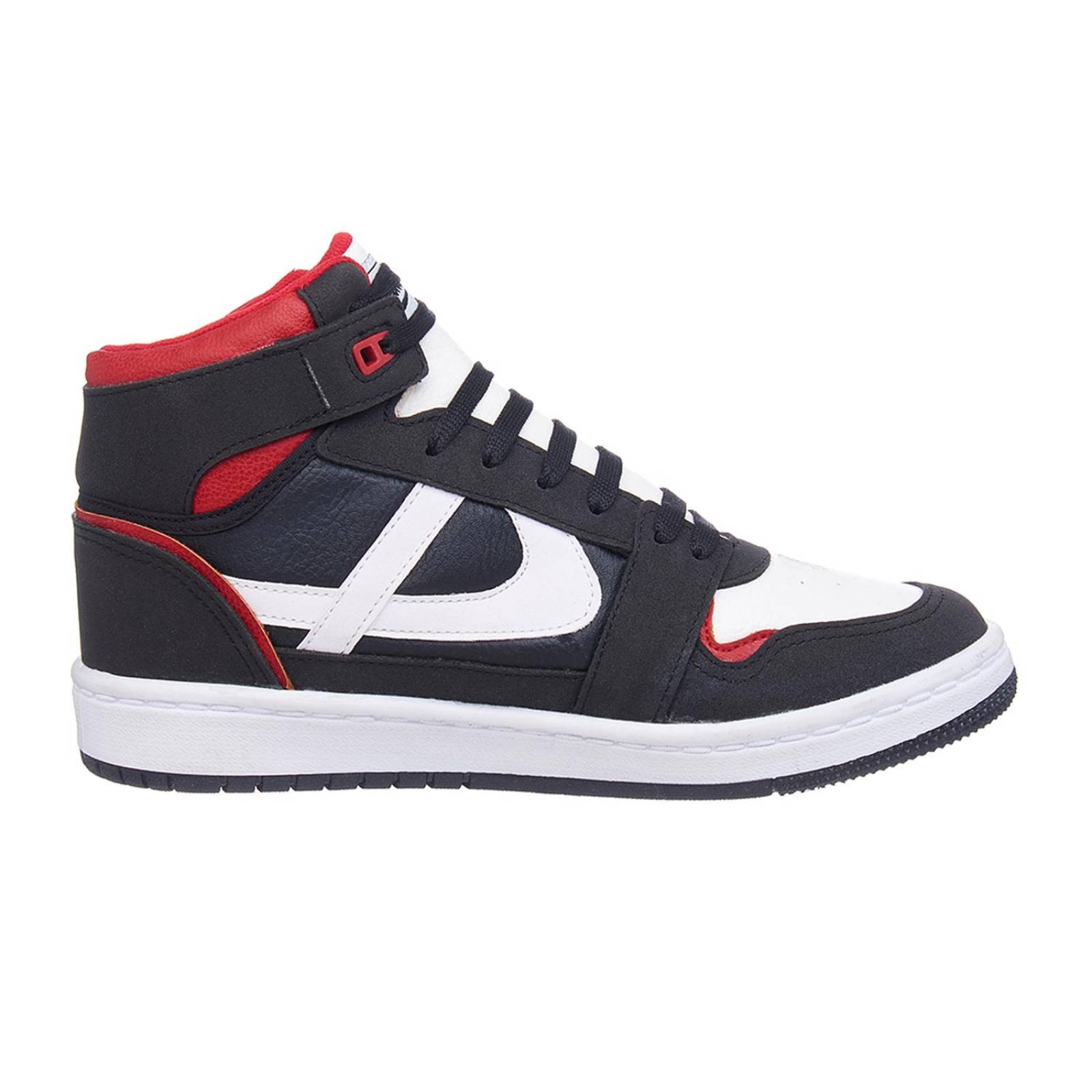 Tenis Panam Para Hombre En Botín Tipo Piel Negro Urbanos 