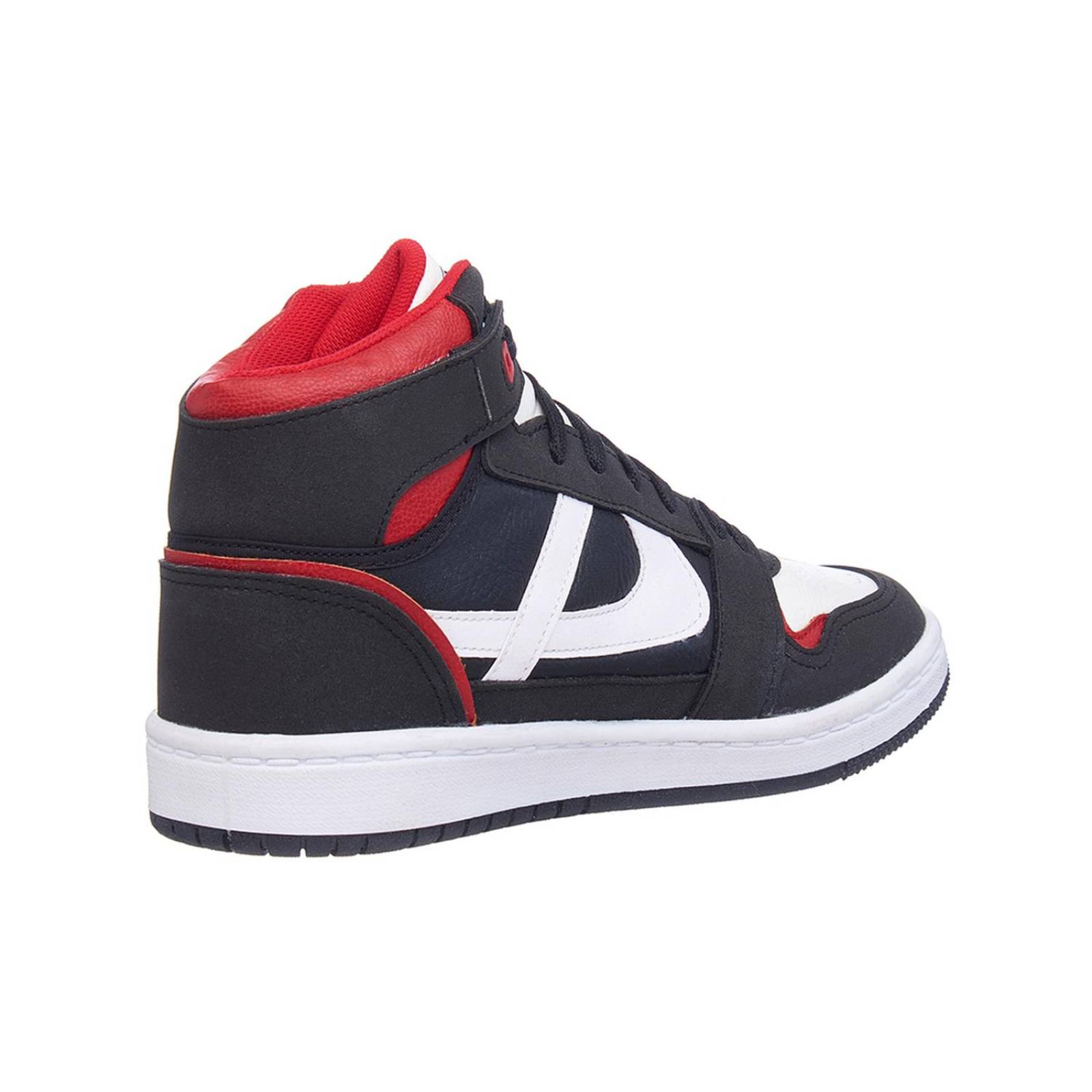 Tenis Panam Para Hombre En Botín Tipo Piel Negro Urbanos 