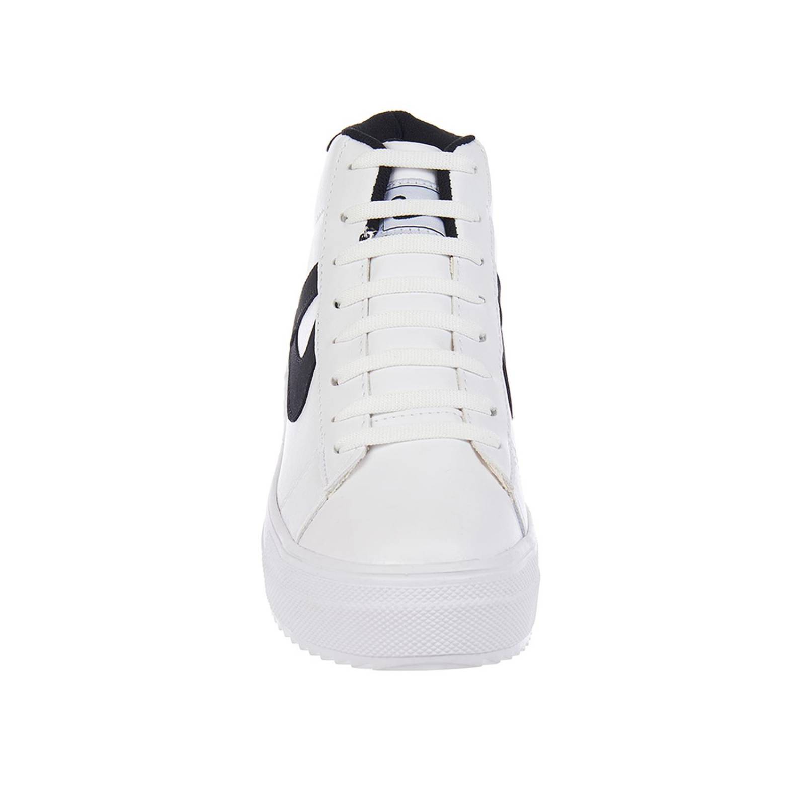 Tenis Panam Mujer Tipo Bota Moda Basics Blanco Negro Cómodo 