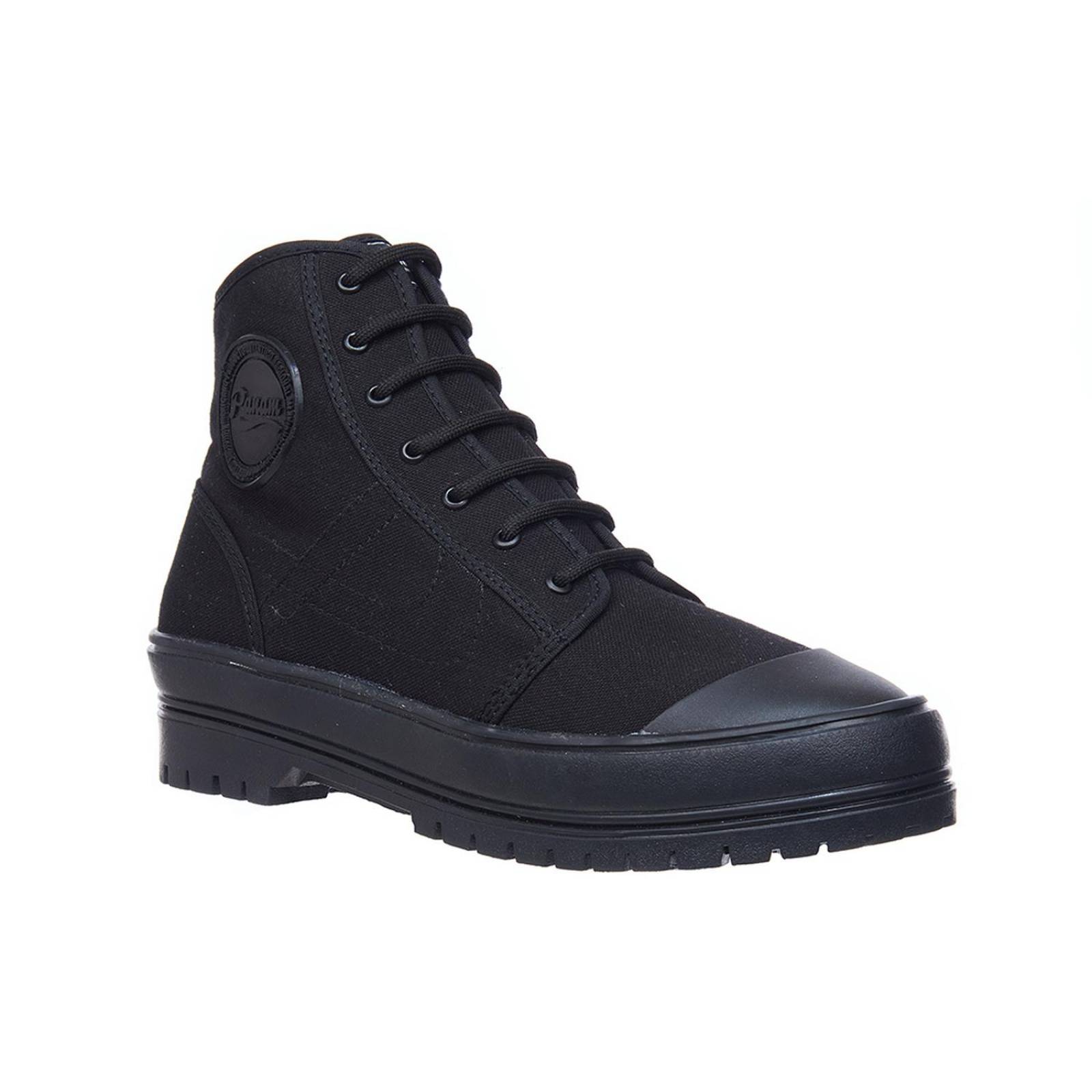 Tenis Panam Bota Mujer Negro Tipo Converse Plataforma