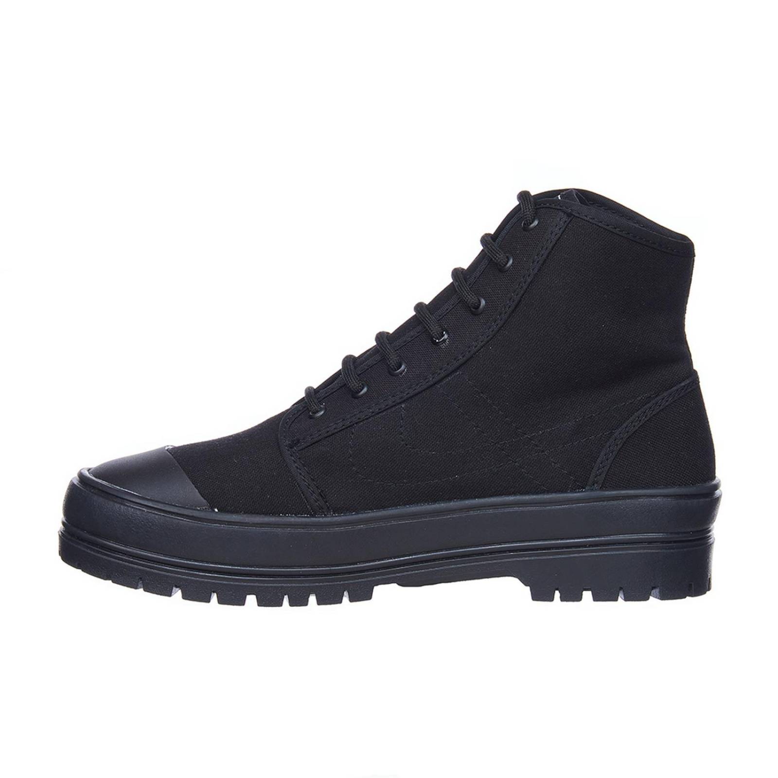 Tenis Panam Bota Mujer Negro Tipo Converse Plataforma 