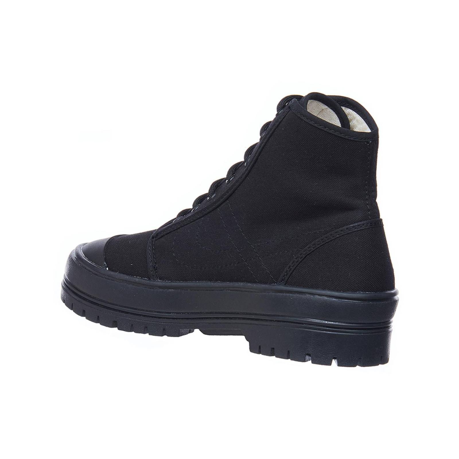 Tenis Panam Bota Mujer Negro Tipo Converse Plataforma 