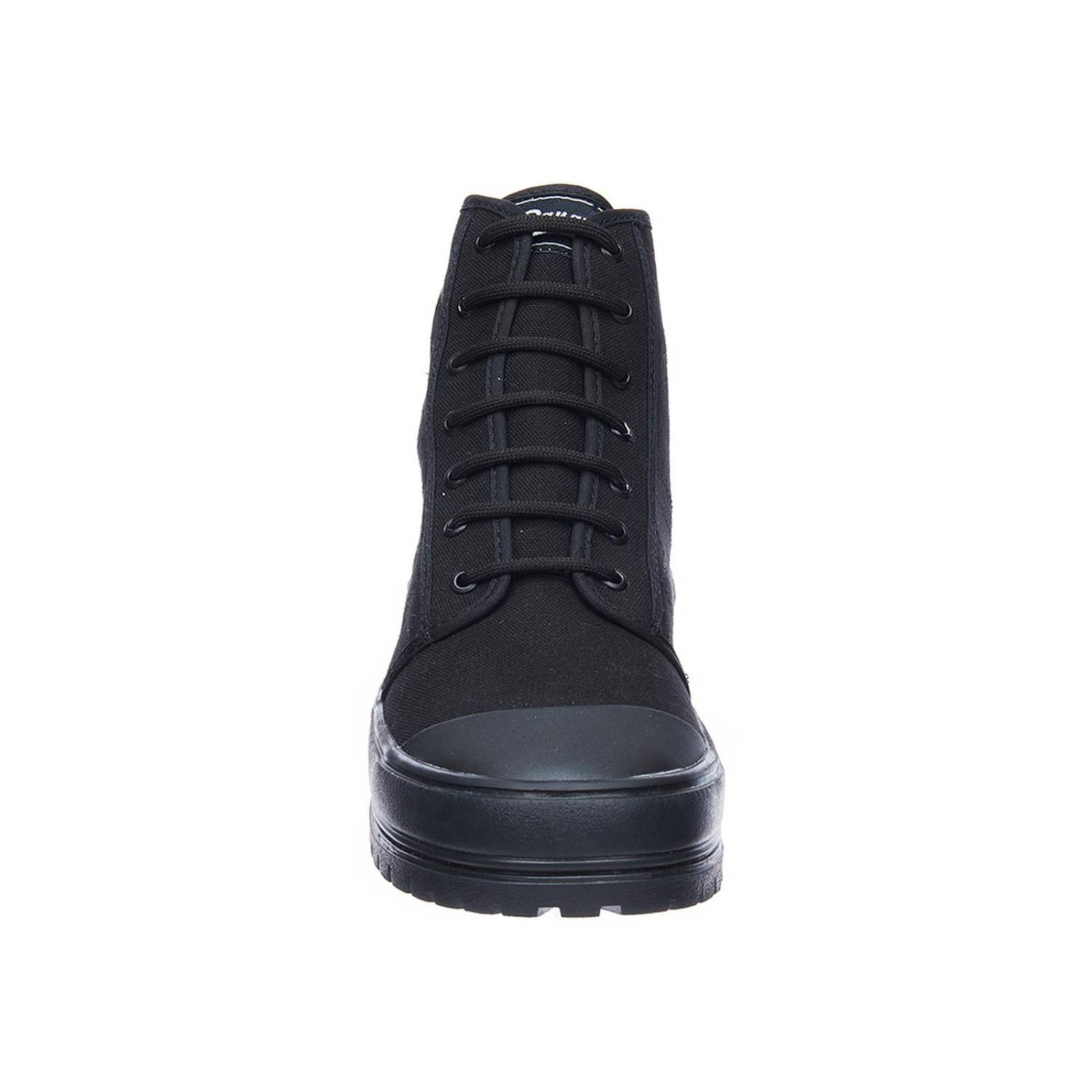 Tenis Panam Bota Mujer Negro Tipo Converse Plataforma 