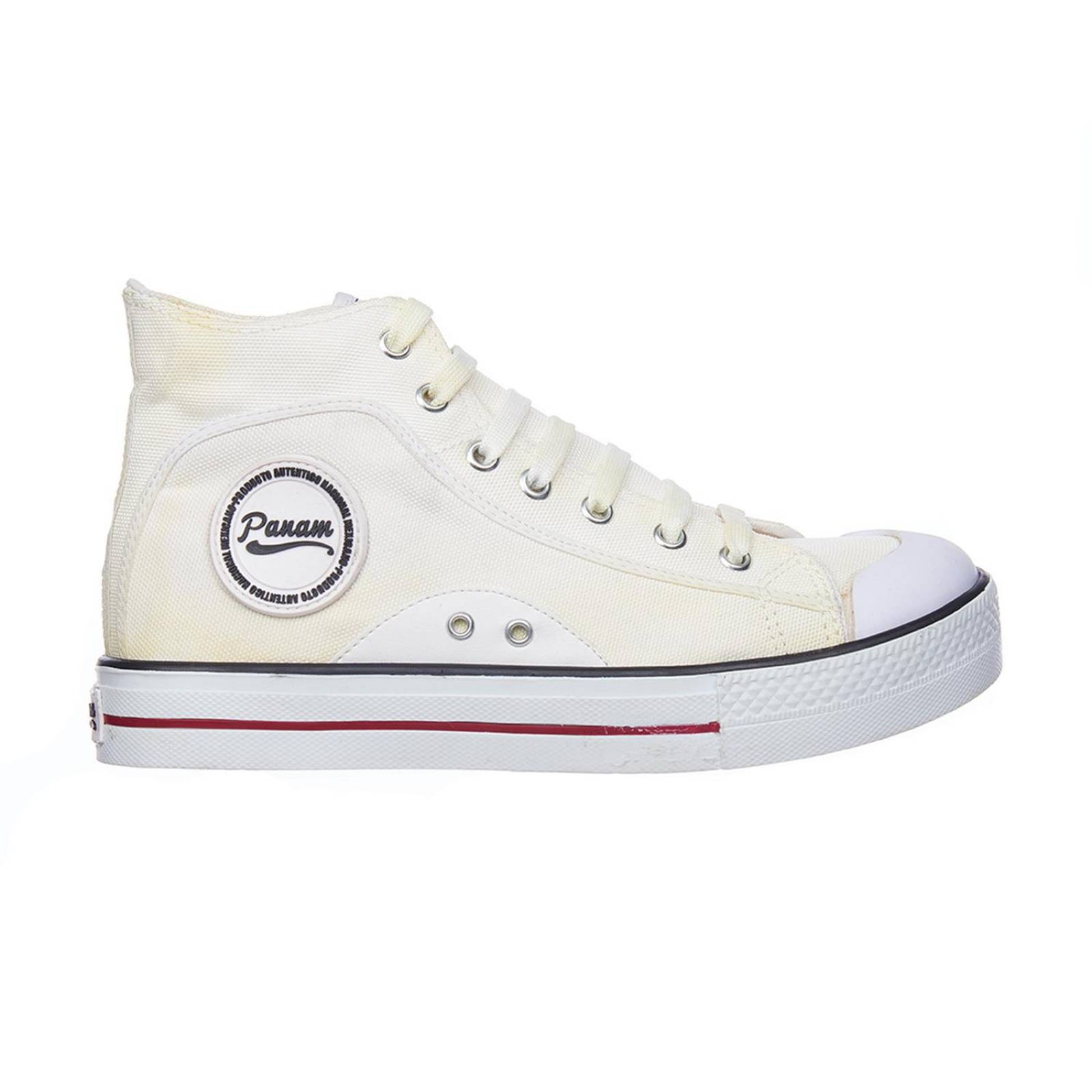 Tenis Panam Bota Mujer Blanco Tipo Converse Plataforma 