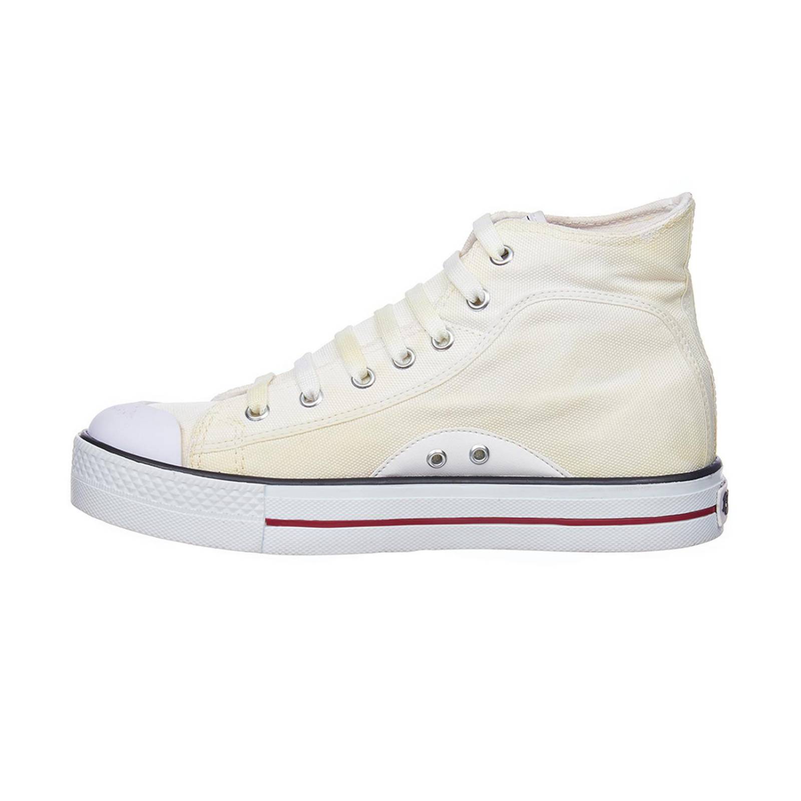 Tenis Panam Bota Mujer Blanco Tipo Converse Plataforma 
