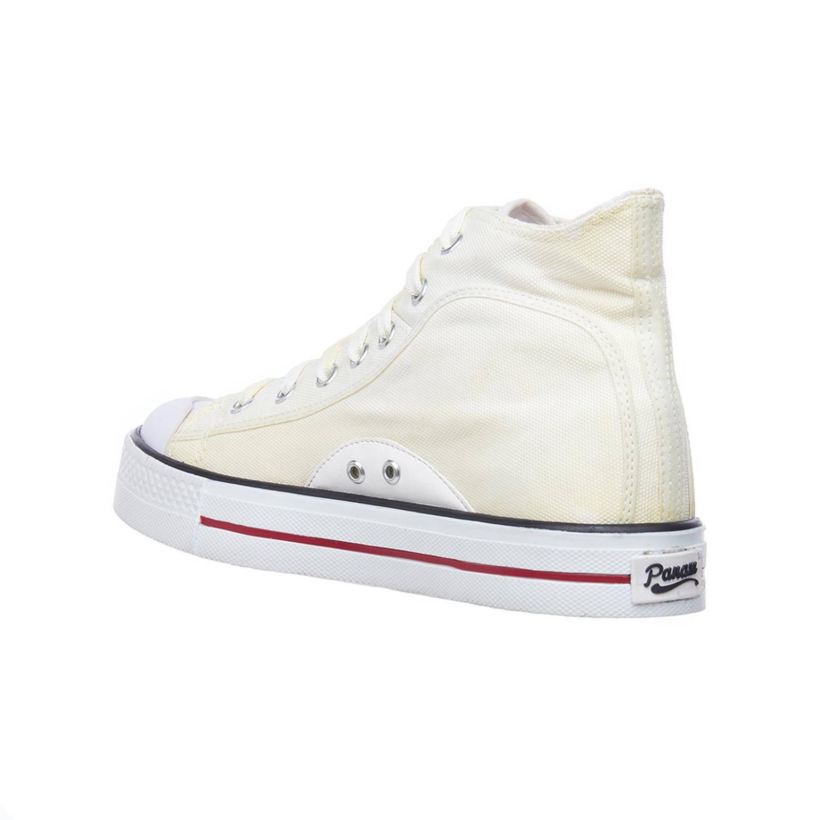 Tenis Panam Bota Mujer Blanco Tipo Converse Plataforma 