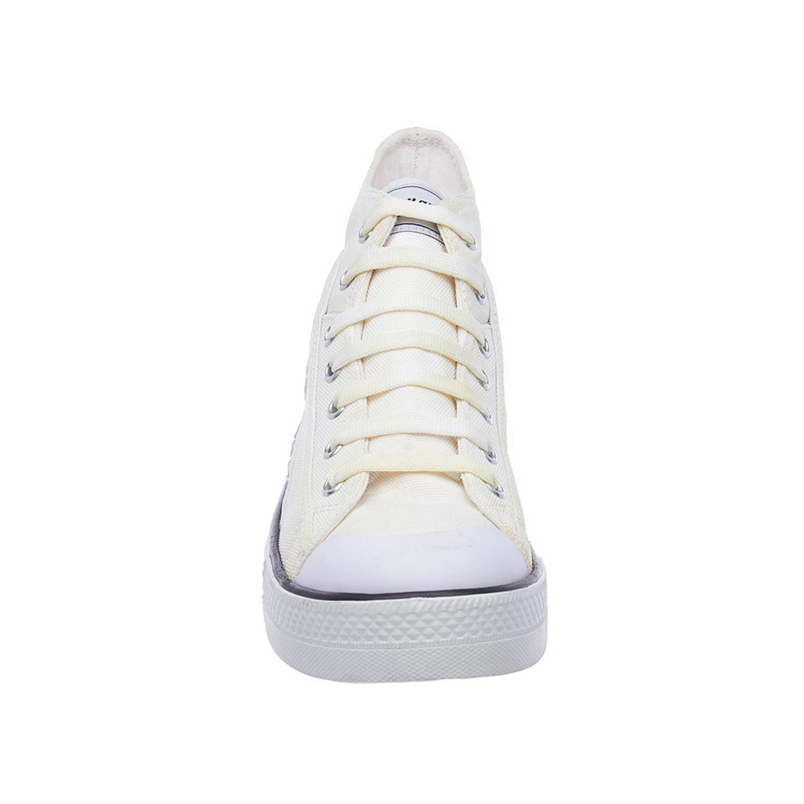Tenis Panam Bota Mujer Blanco Tipo Converse Plataforma 
