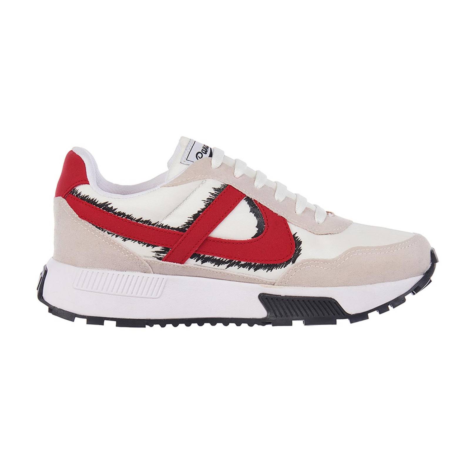 Tenis Panam Hombre Basics Blanco Rojo Negro Efecto Grafitti