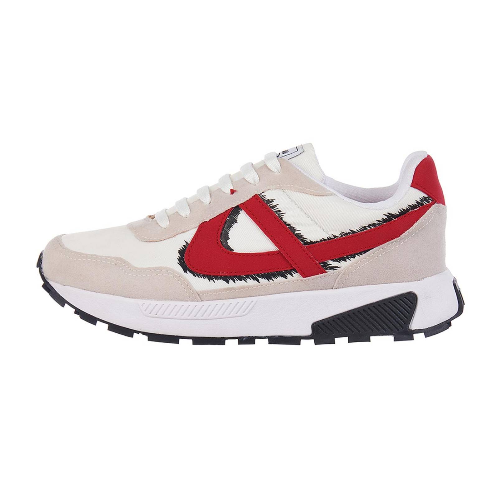 Tenis Panam Hombre Basics Blanco Rojo Negro Efecto Grafitti