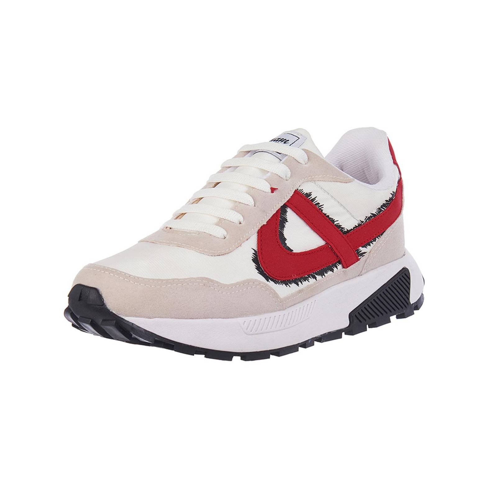 Tenis Panam Hombre Basics Blanco Rojo Negro Efecto Grafitti