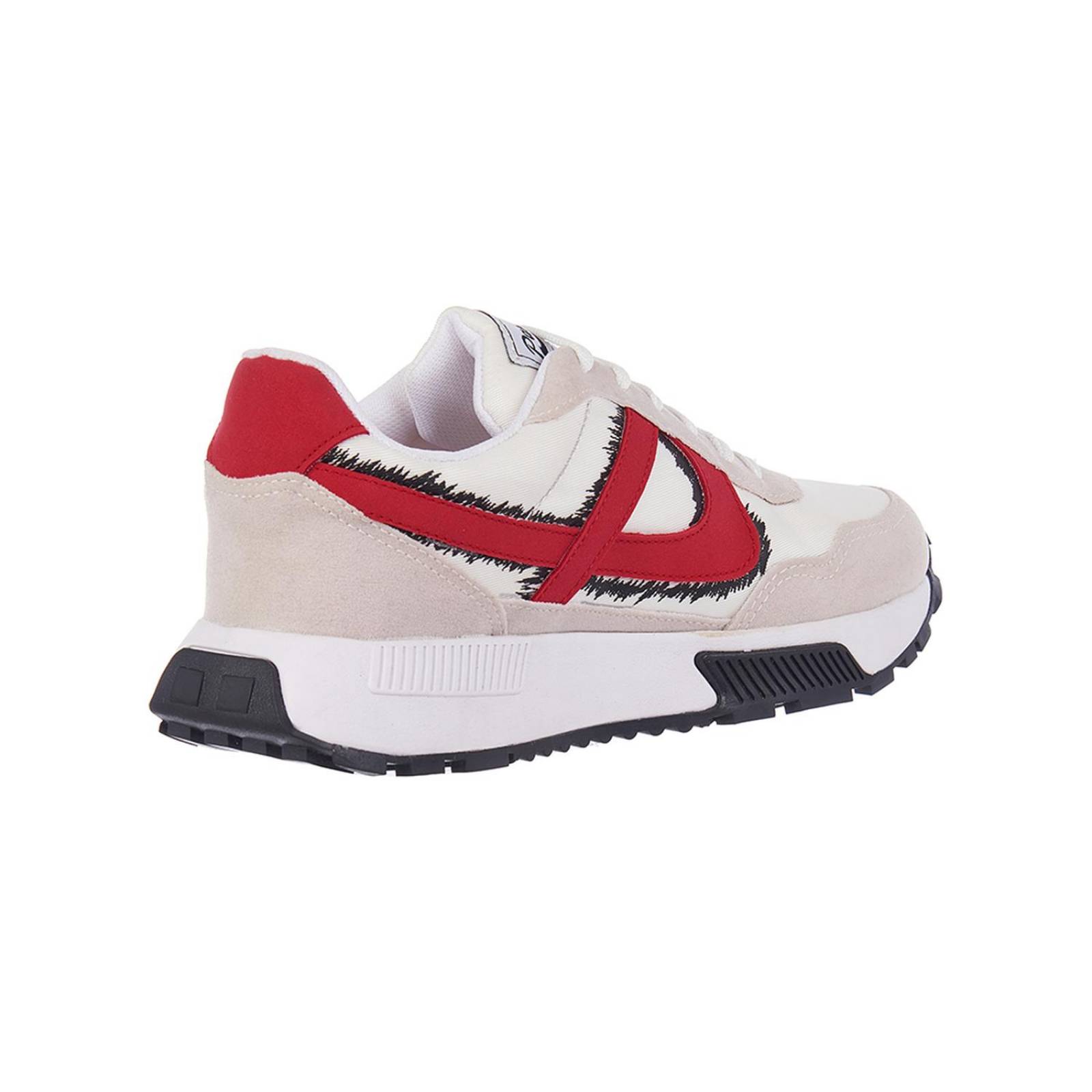 Tenis Panam Hombre Basics Blanco Rojo Negro Efecto Grafitti