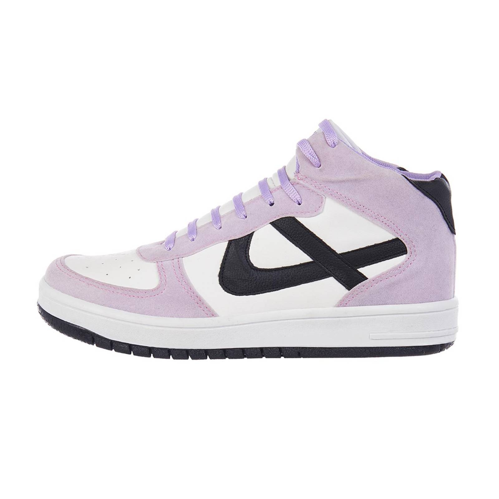 Tenis Panam Mujer Basics Tipo Bota Lila Cómodo Casual 