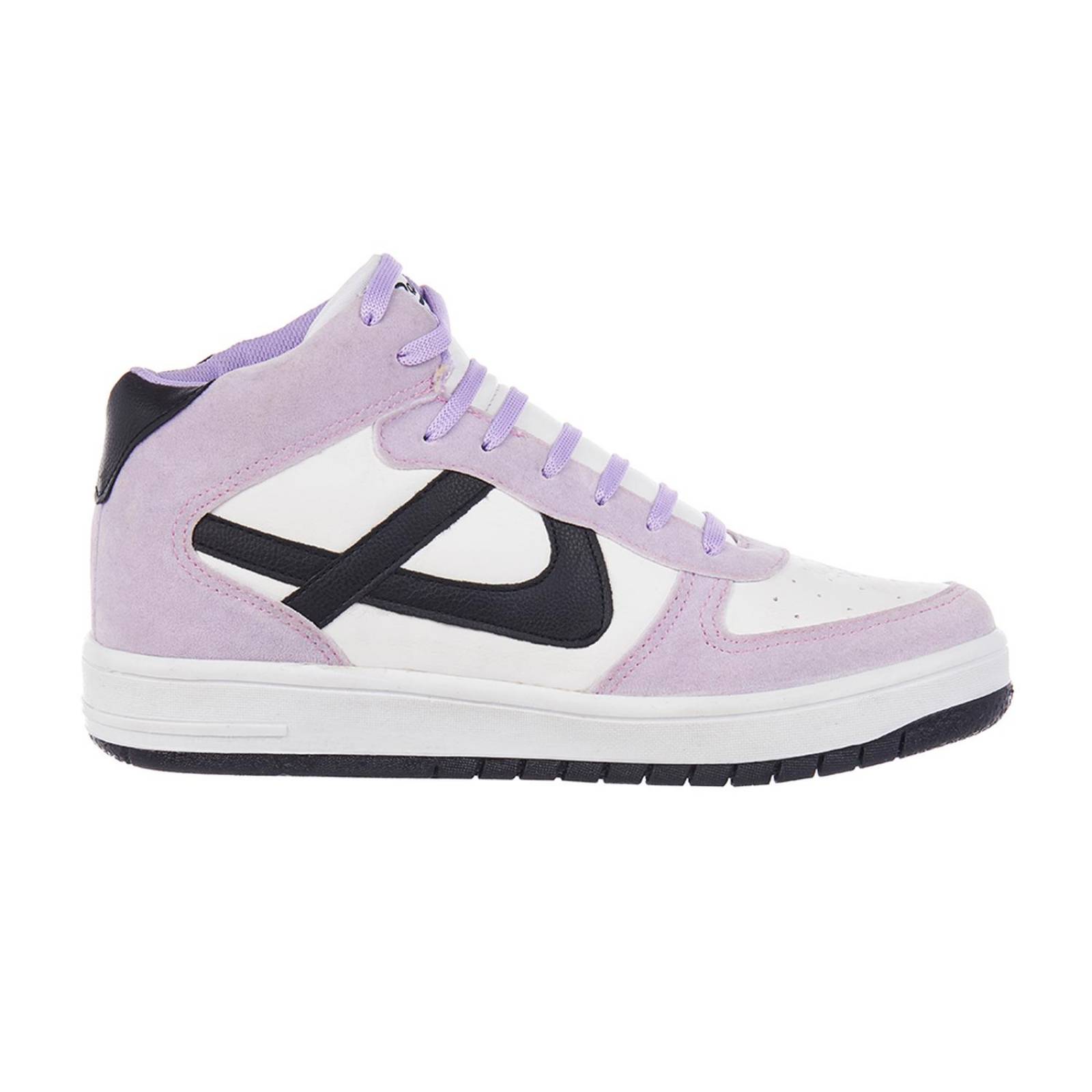 Tenis Panam Mujer Basics Tipo Bota Lila Cómodo Casual 