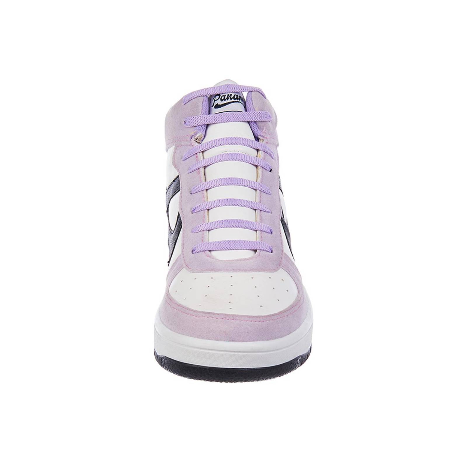 Tenis Panam Mujer Basics Tipo Bota Lila Cómodo Casual 