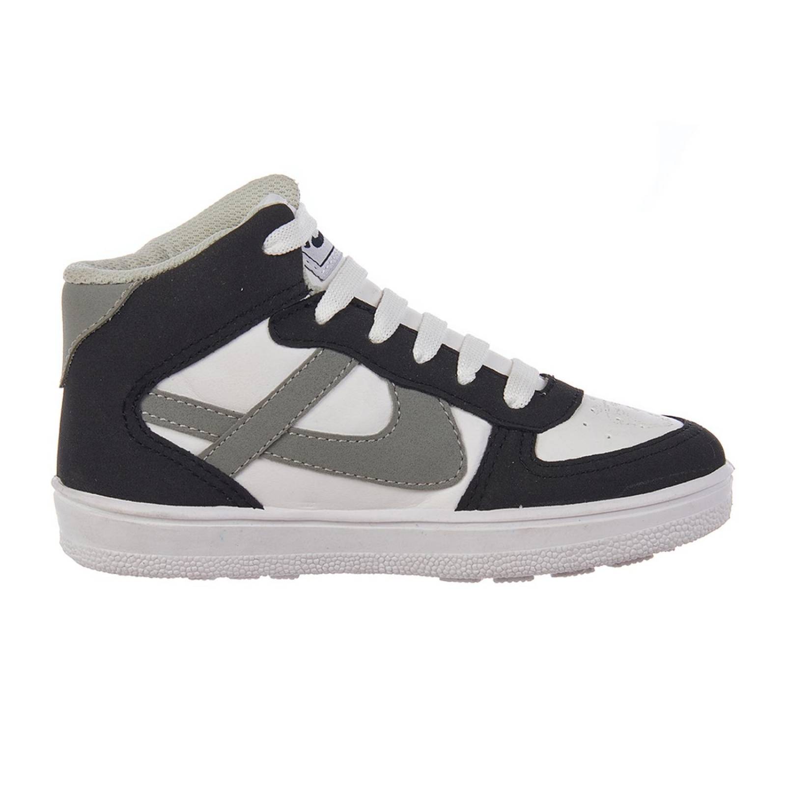 Tenis Tipo Bota Panam Negro Basics Textil Moda Casual 