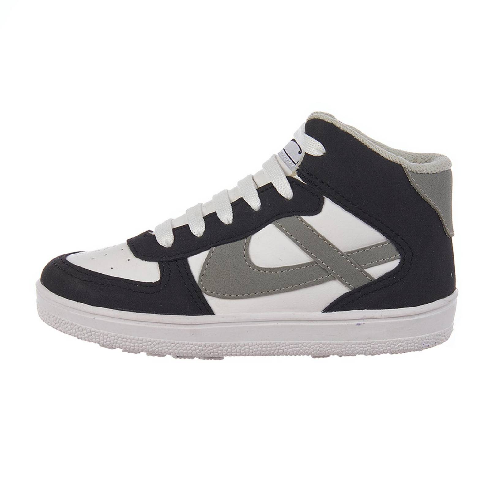 Tenis Tipo Bota Panam Negro Basics Textil Moda Casual 